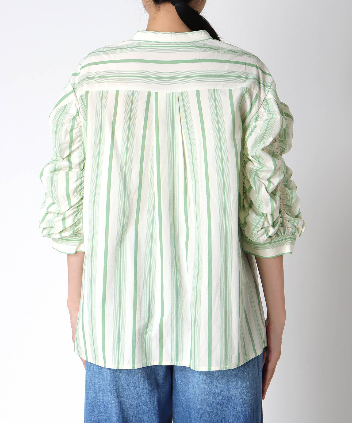 〔お家で試着〕ギャザースリーブブラウス (別注)