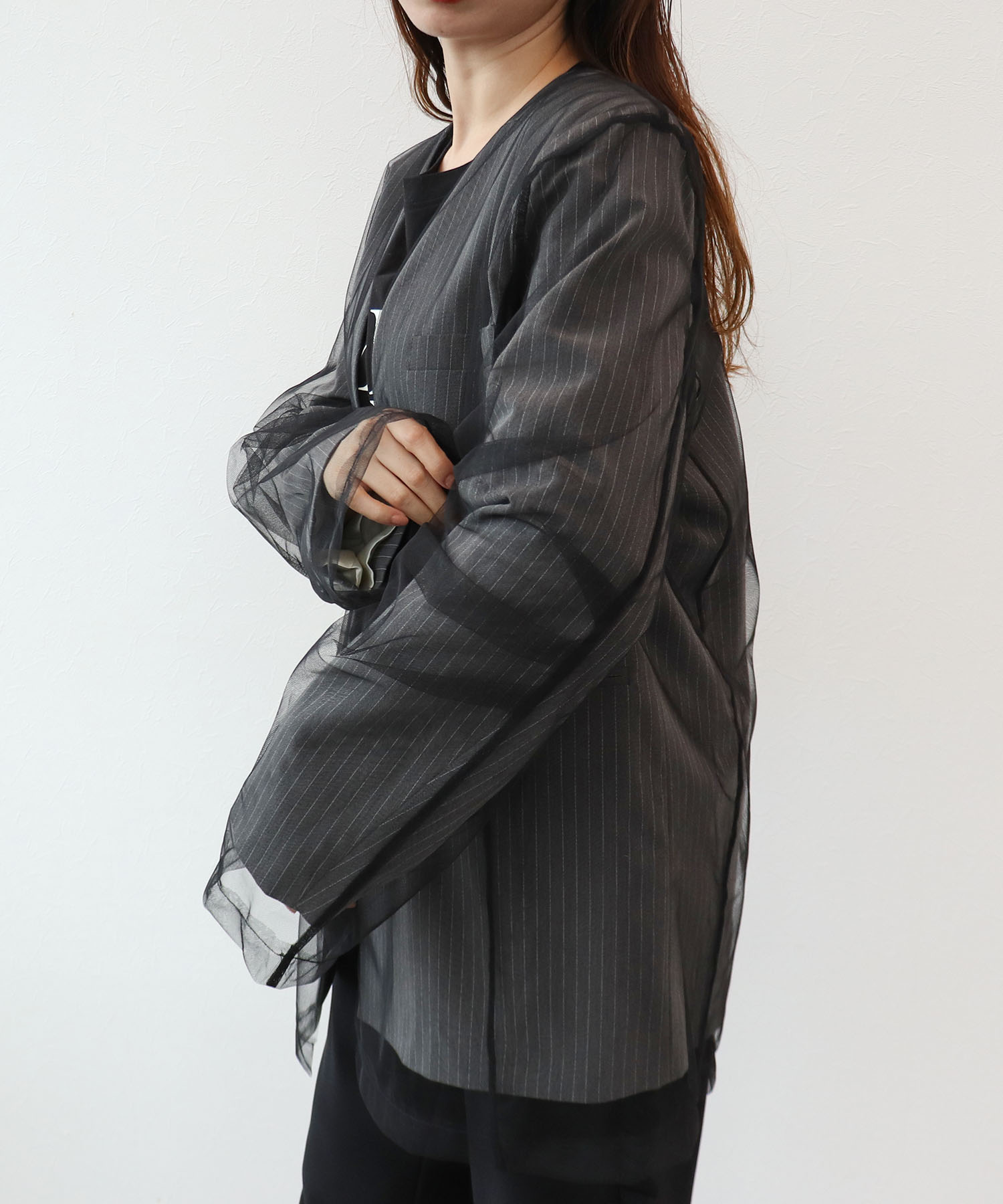 ボクシーレイヤードチュールジャケット