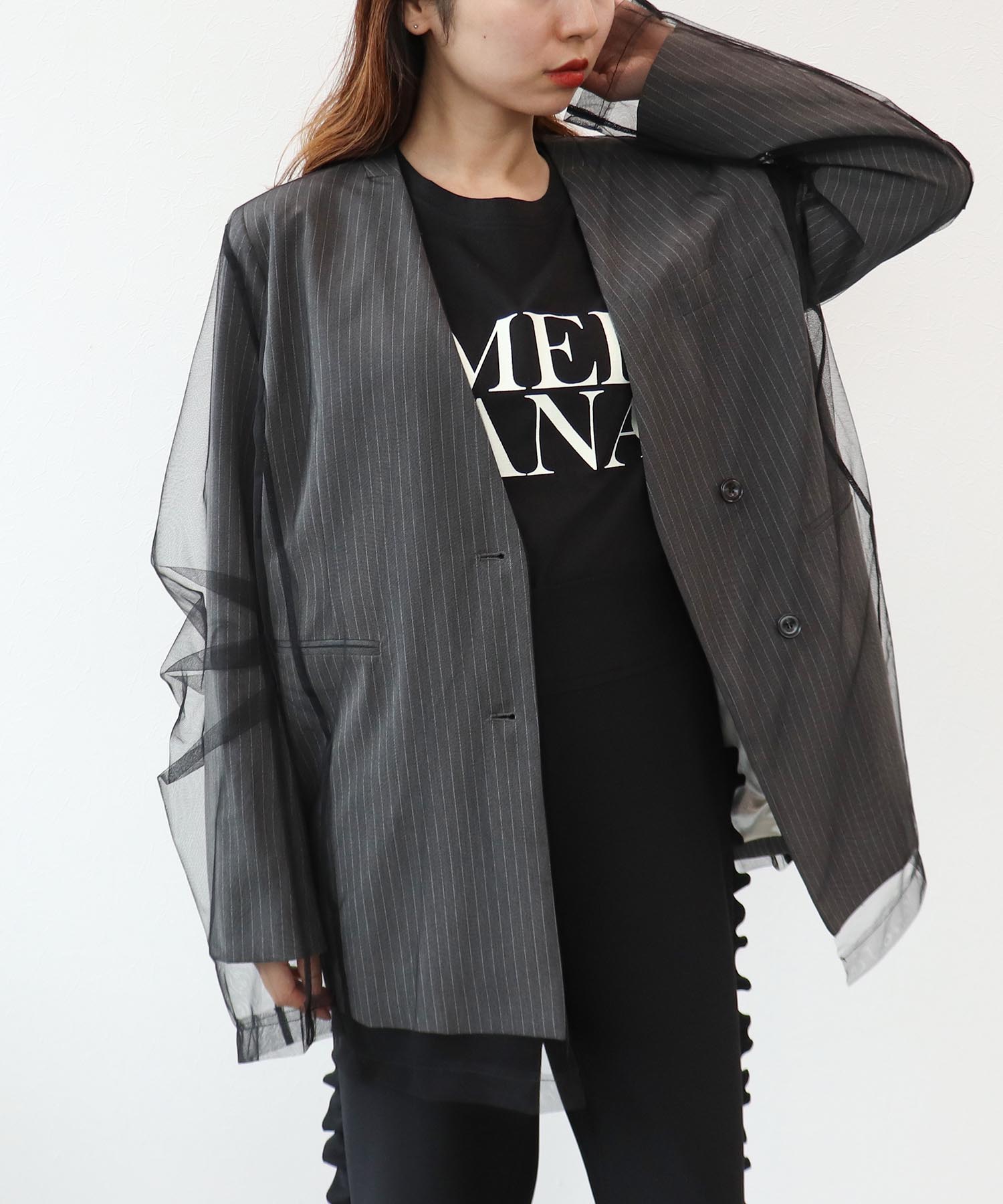 ボクシーレイヤードチュールジャケット