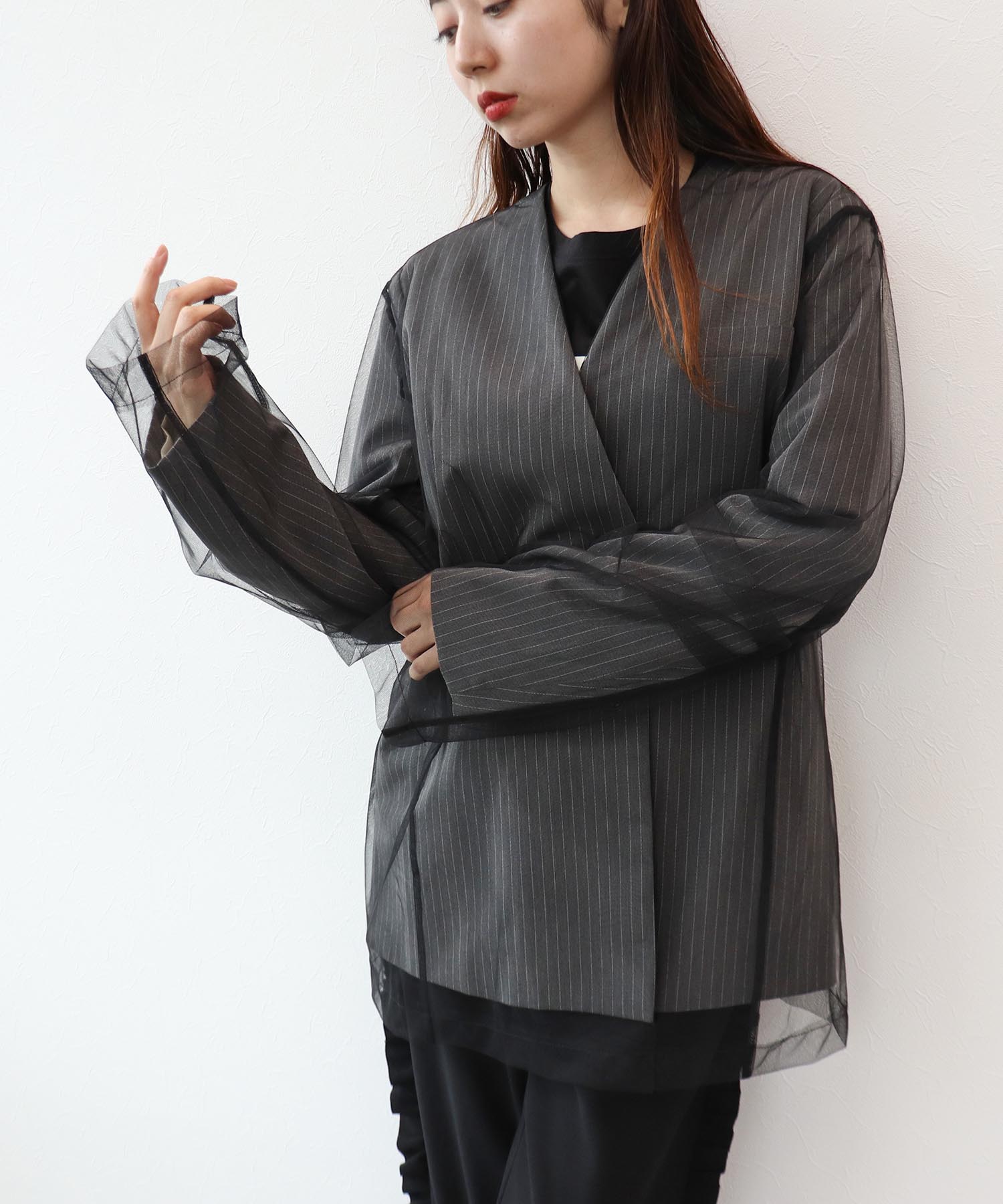 ボクシーレイヤードチュールジャケット