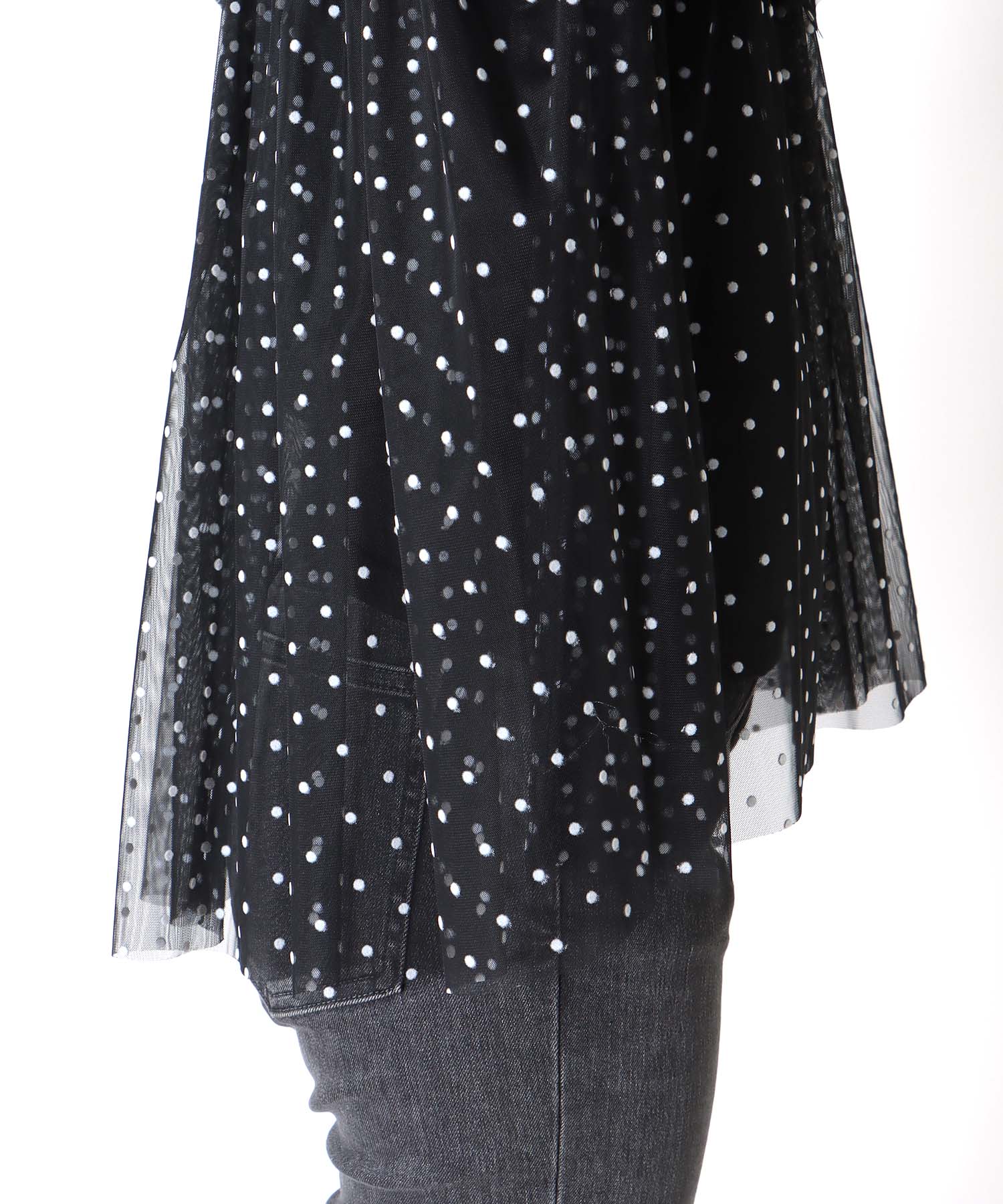 デコレーティブチュールフリルトップス