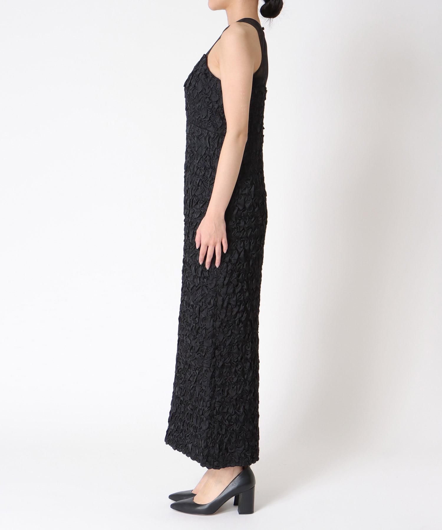 スモッキングパターンドレス