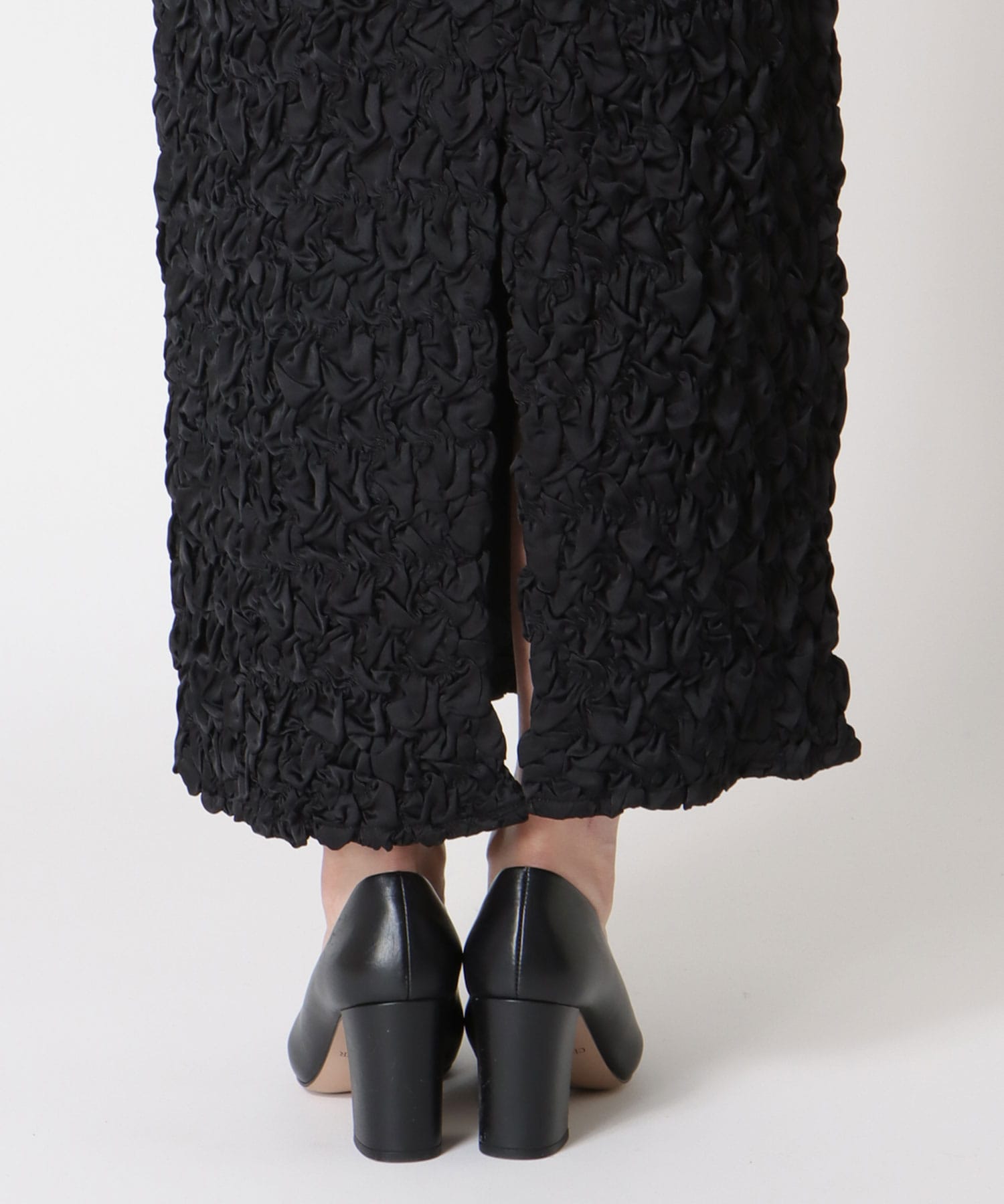 スモッキングパターンドレス