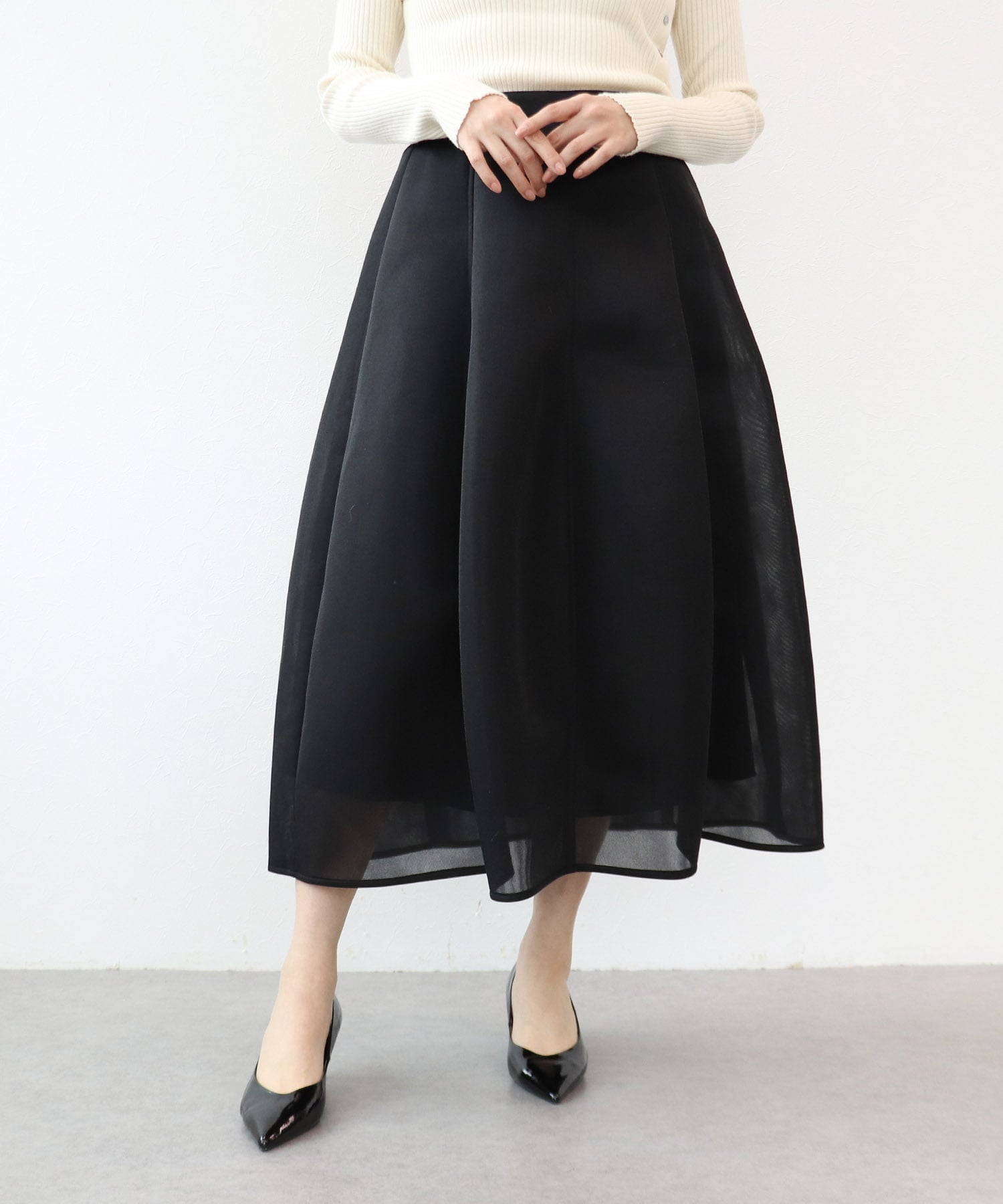 シアーダンボールフレアスカート