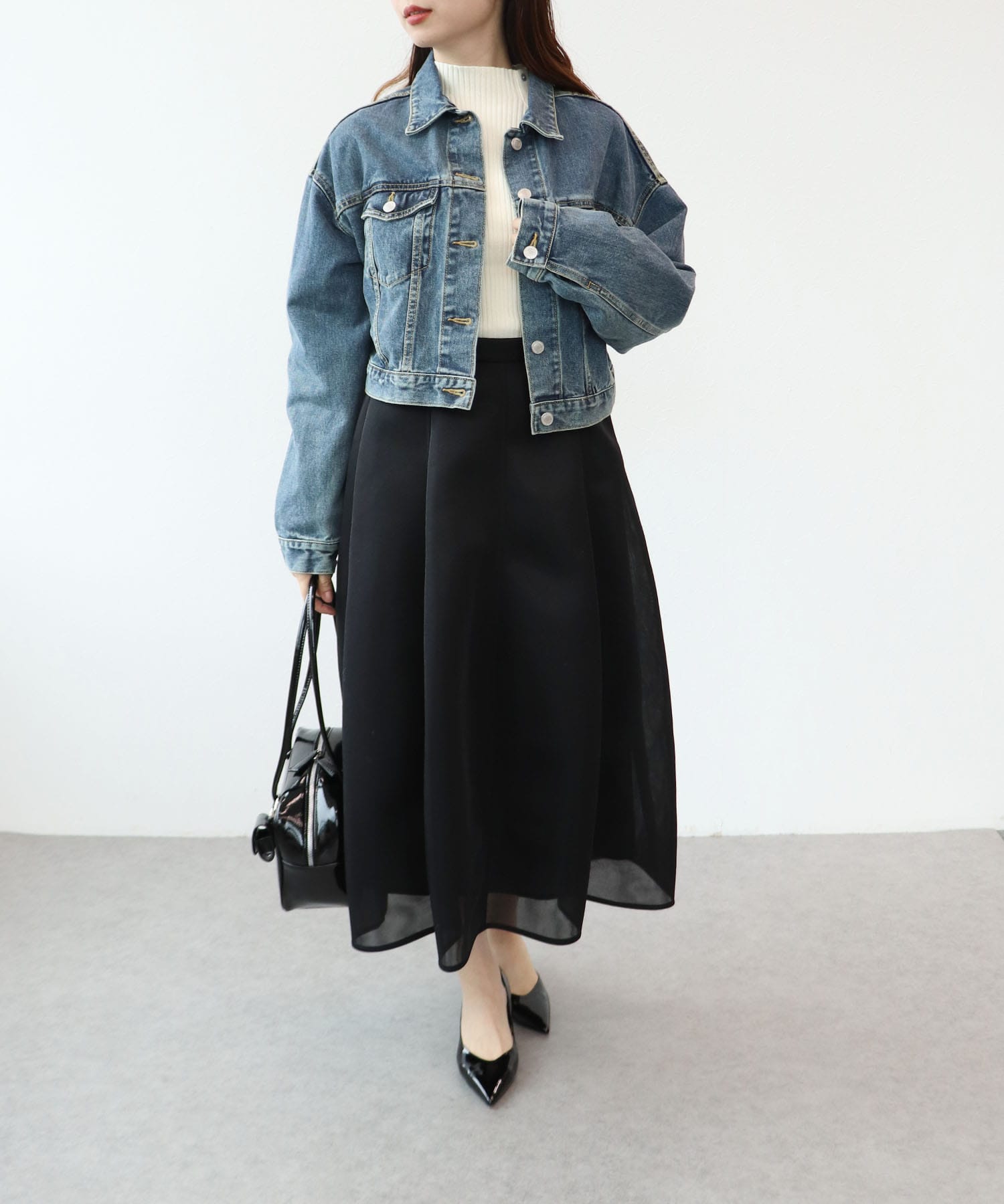 シアーダンボールフレアスカート