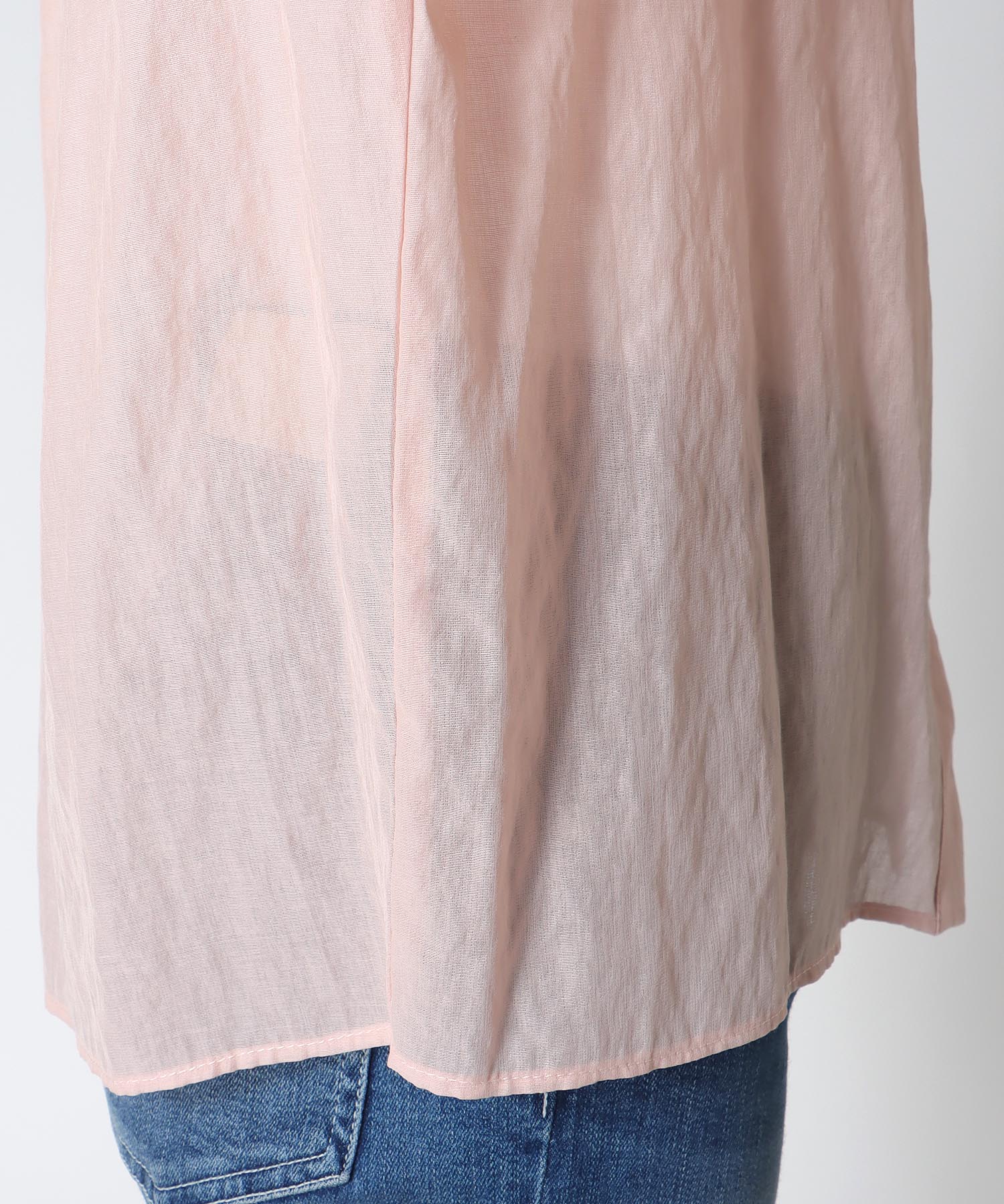 パールトリムシアーシャツブラウス