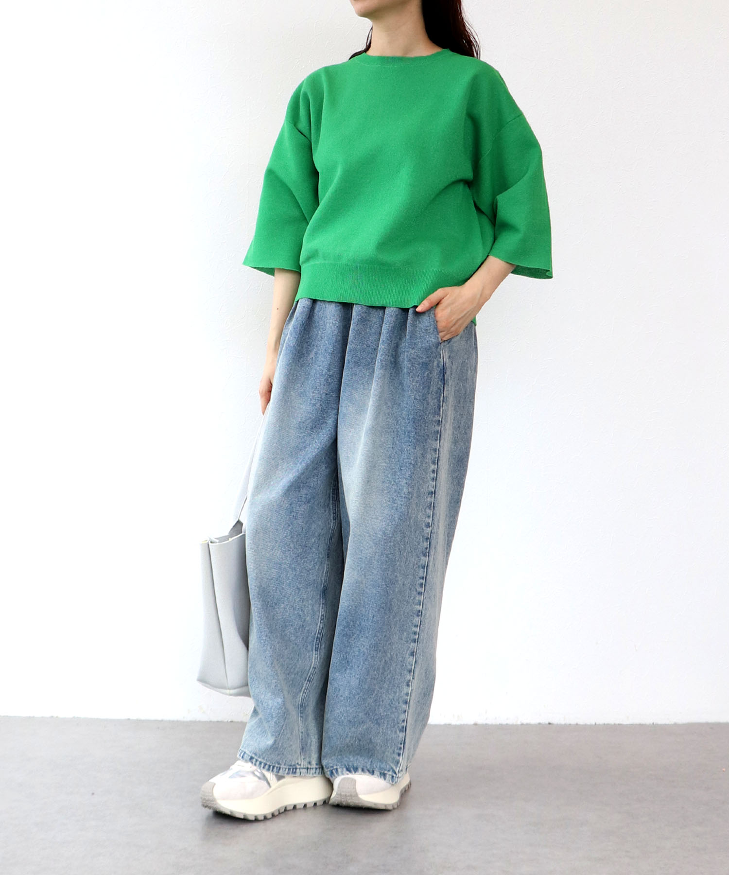 ラメ総針ニットプルオーバー