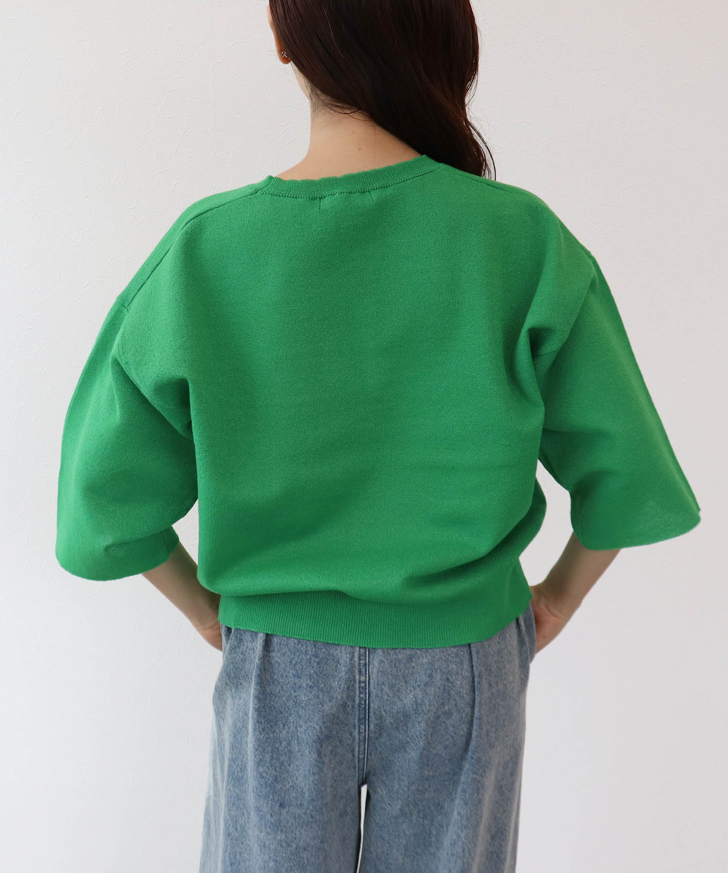 ラメ総針ニットプルオーバー