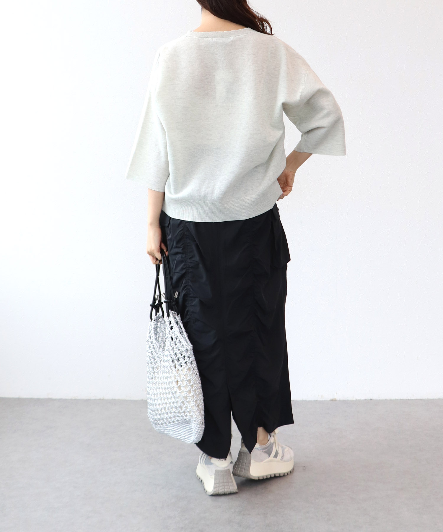 ラメ総針ニットプルオーバー