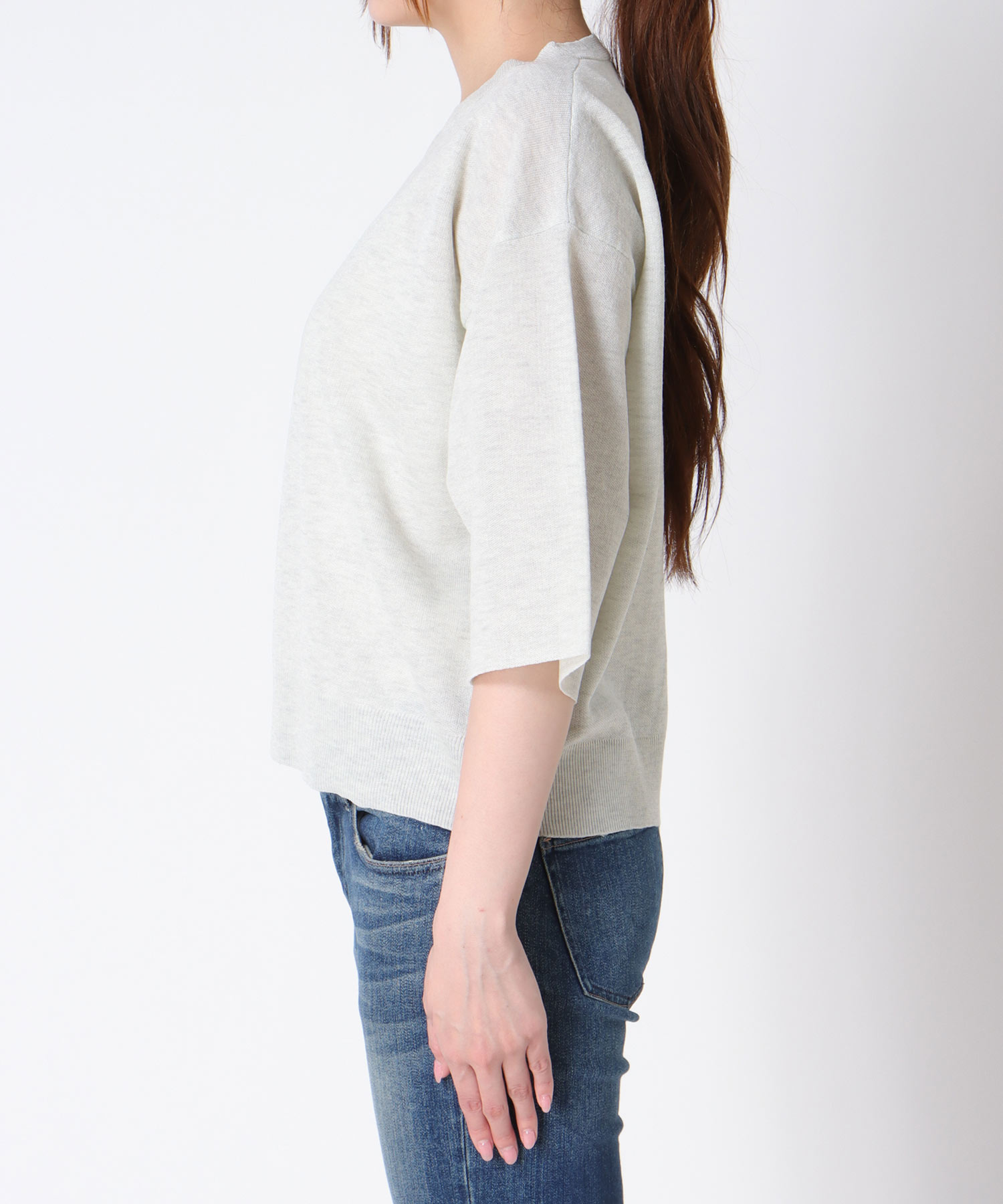 ラメ総針ニットプルオーバー