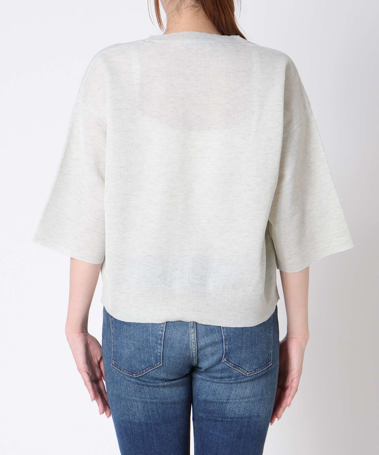 ラメ総針ニットプルオーバー