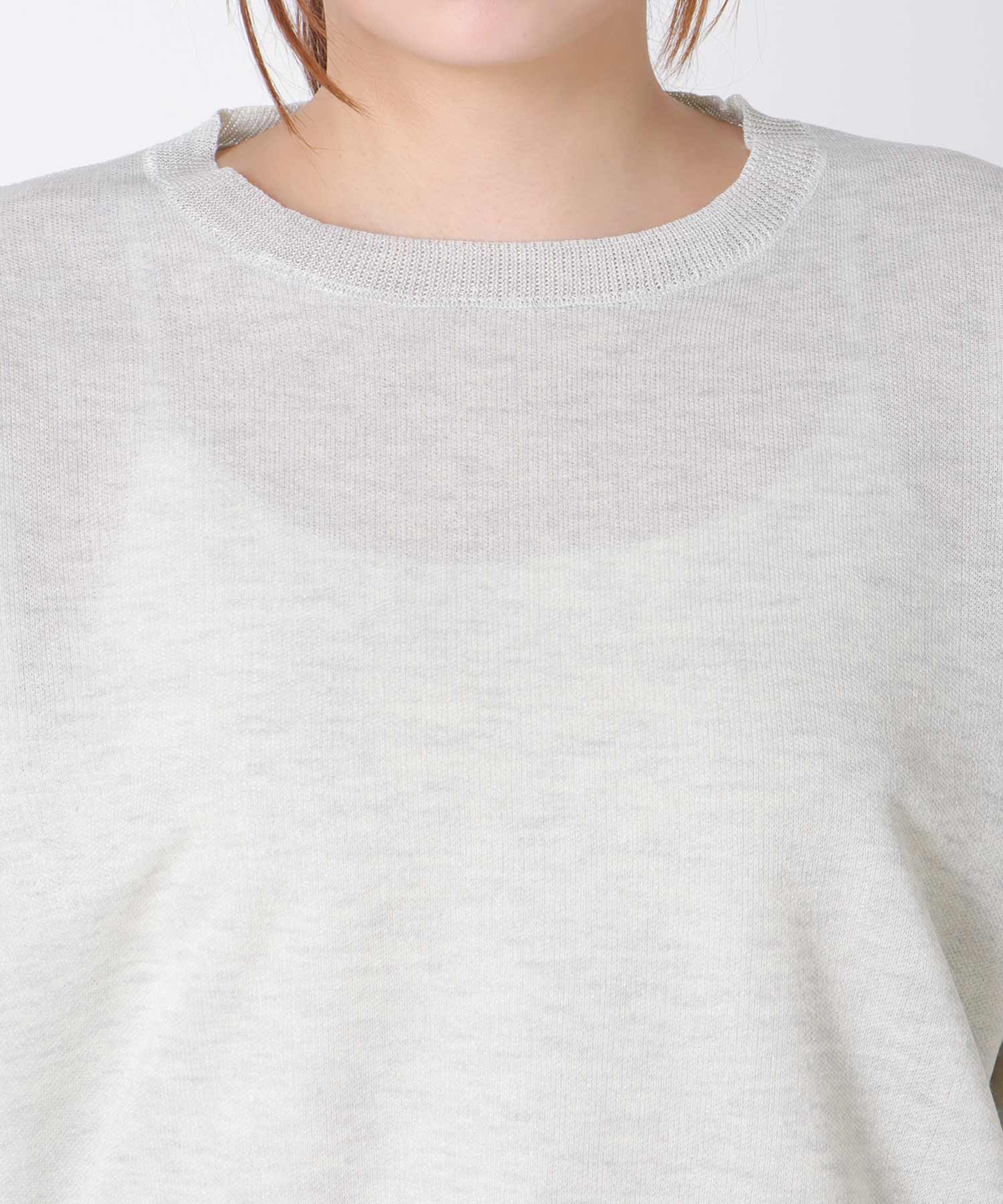 ラメ総針ニットプルオーバー