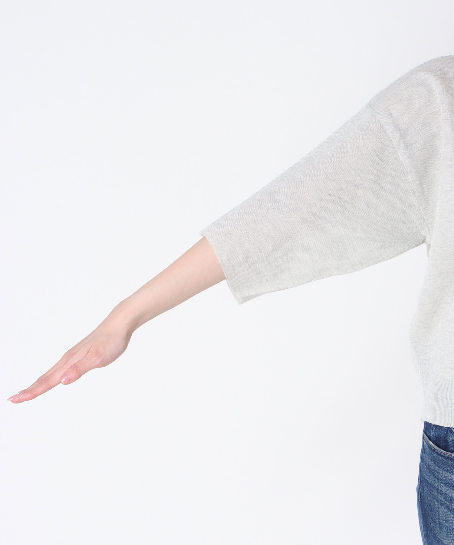 ラメ総針ニットプルオーバー