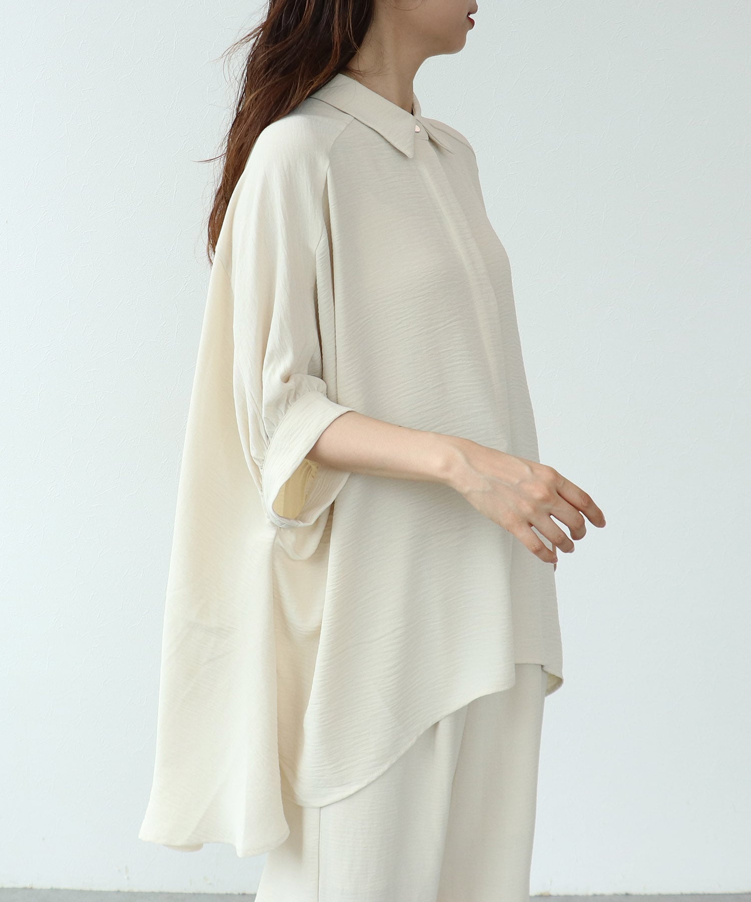 麻ライクチュニックブラウス