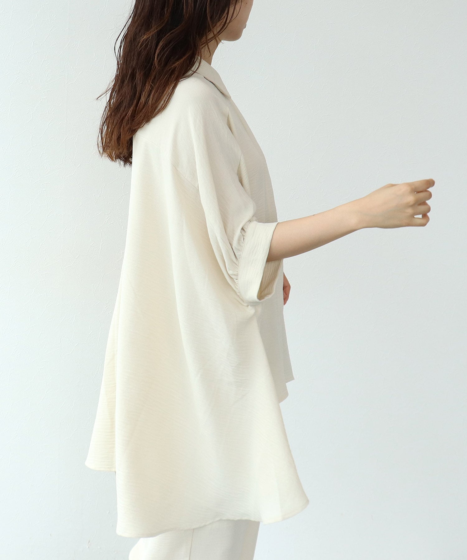 麻ライクチュニックブラウス