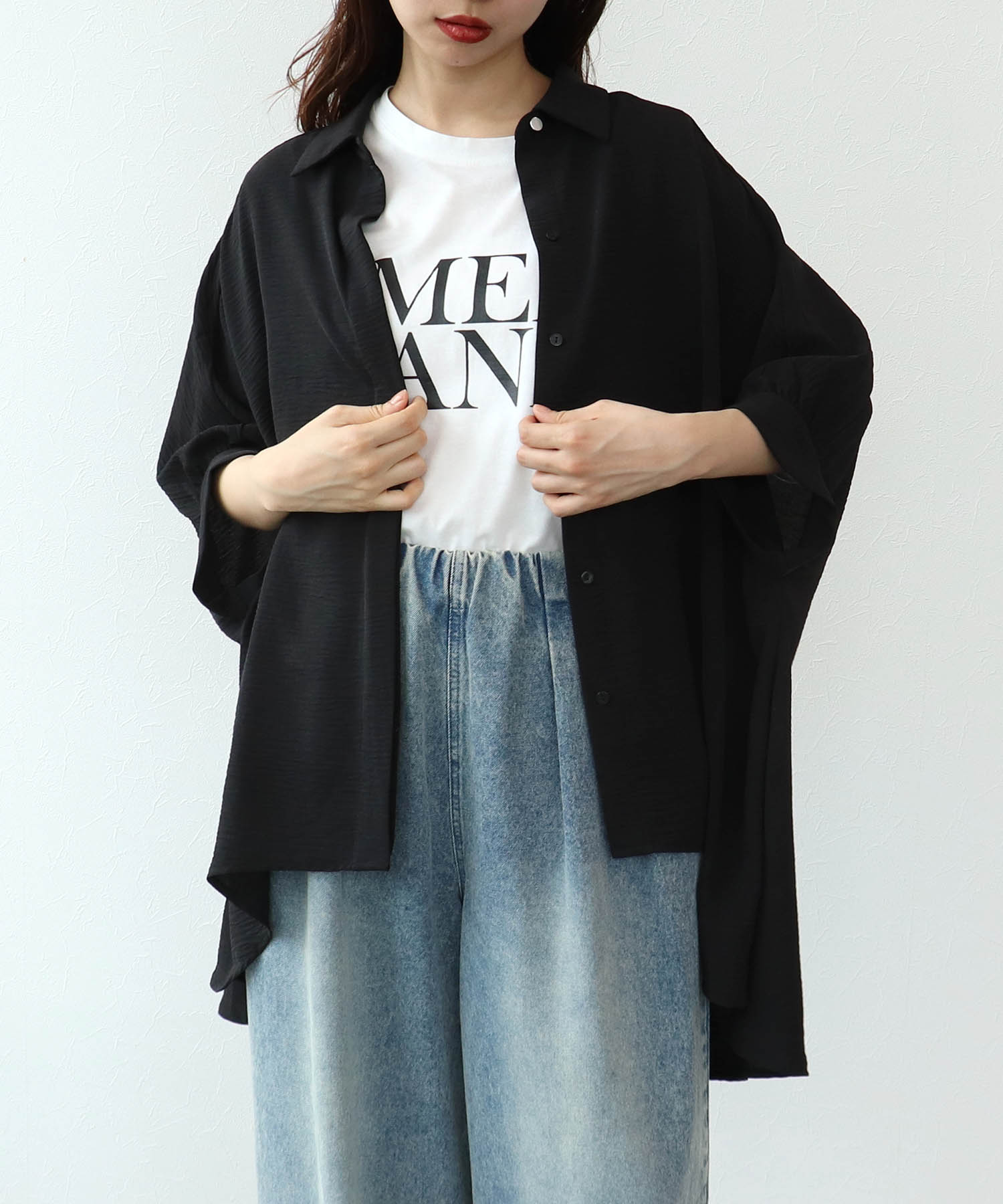 麻ライクチュニックブラウス