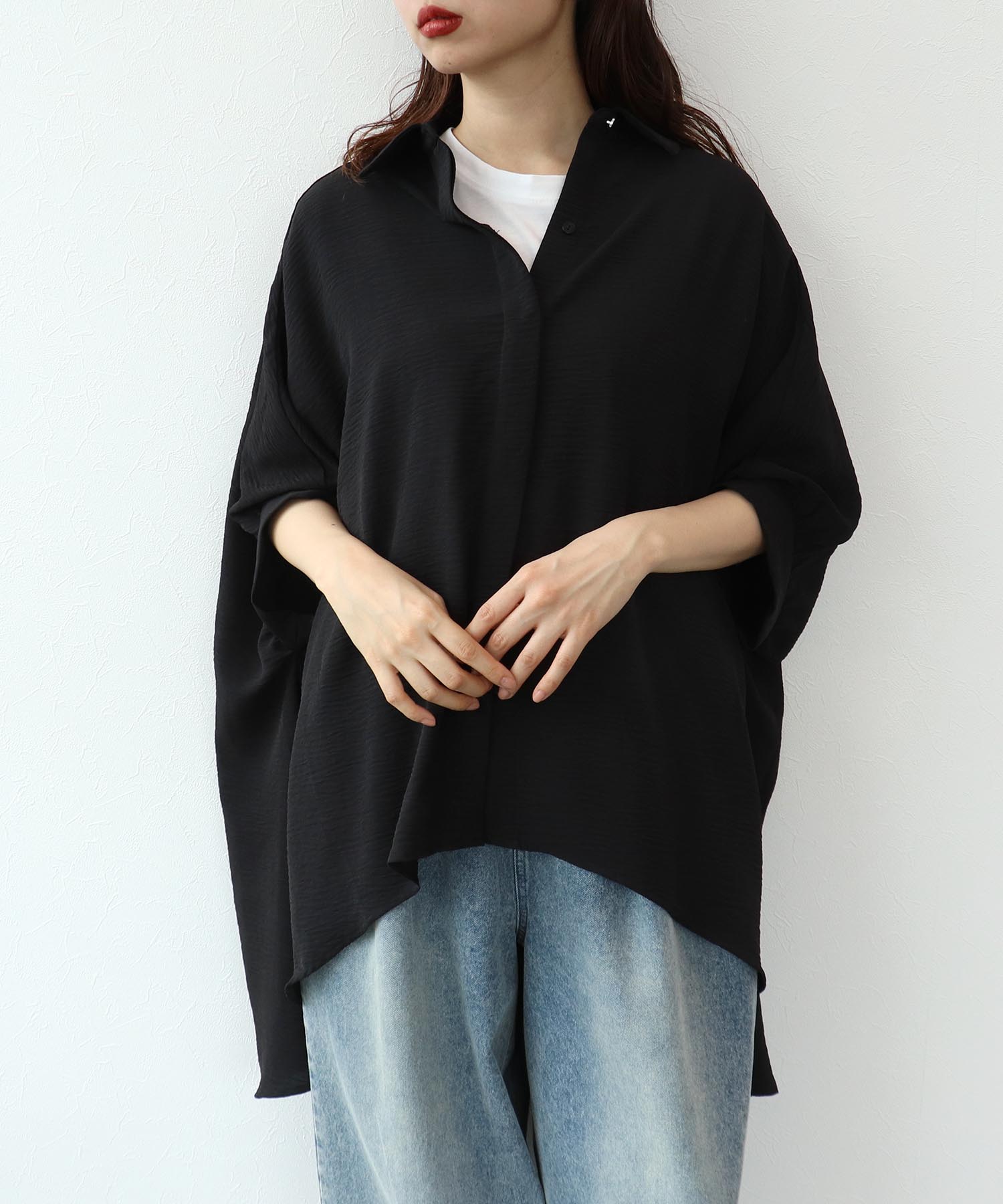 麻ライクチュニックブラウス