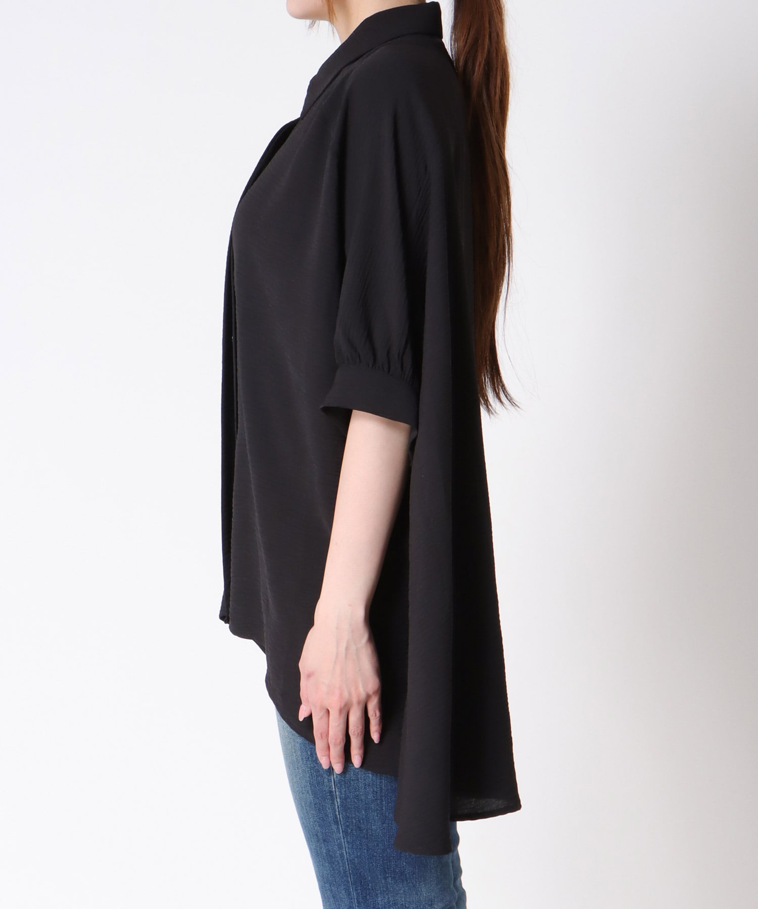 麻ライクチュニックブラウス