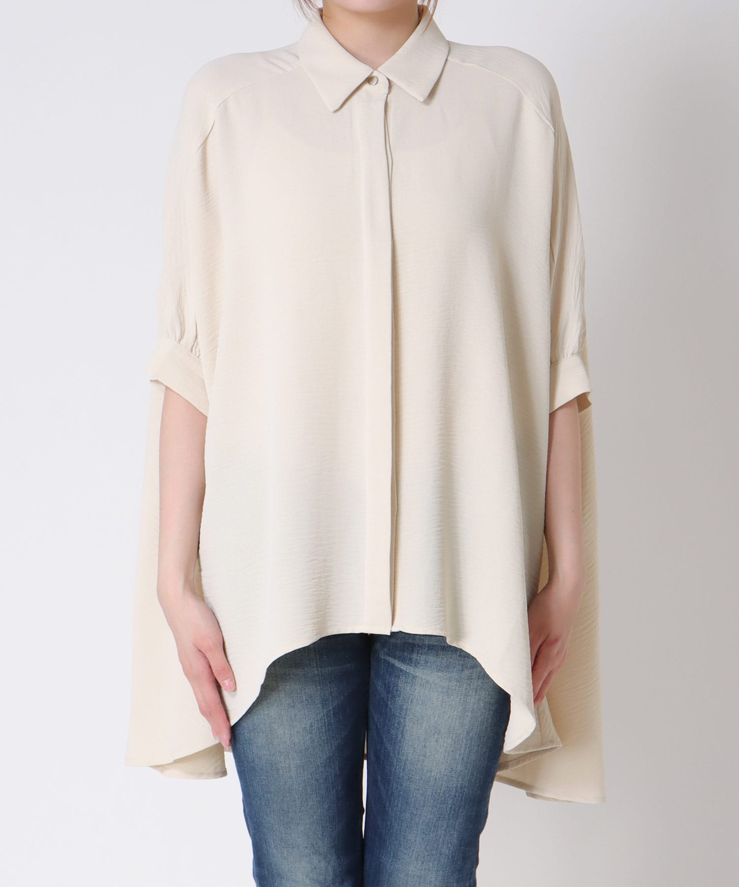 麻ライクチュニックブラウス