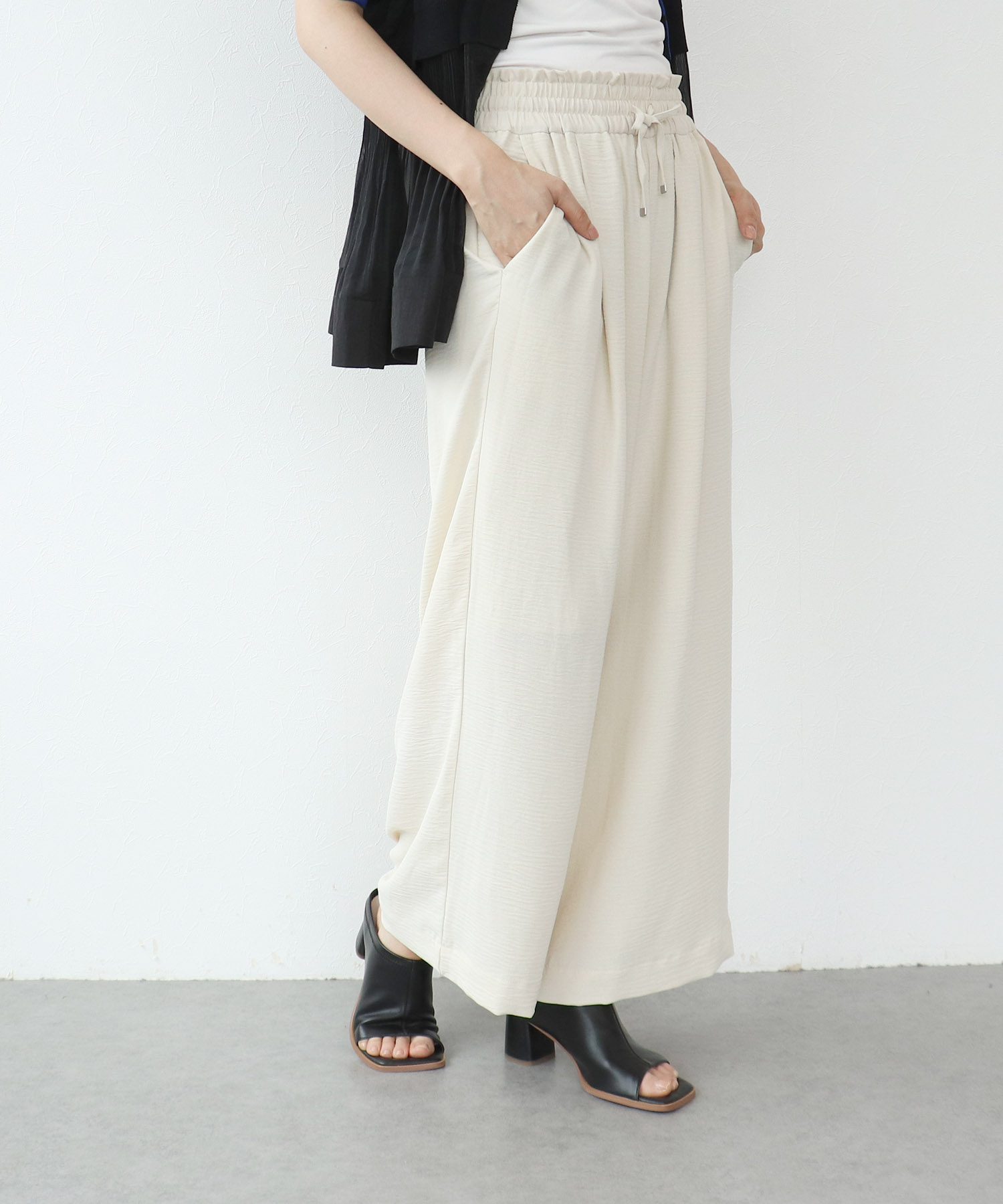 麻ライクリラックスパンツ