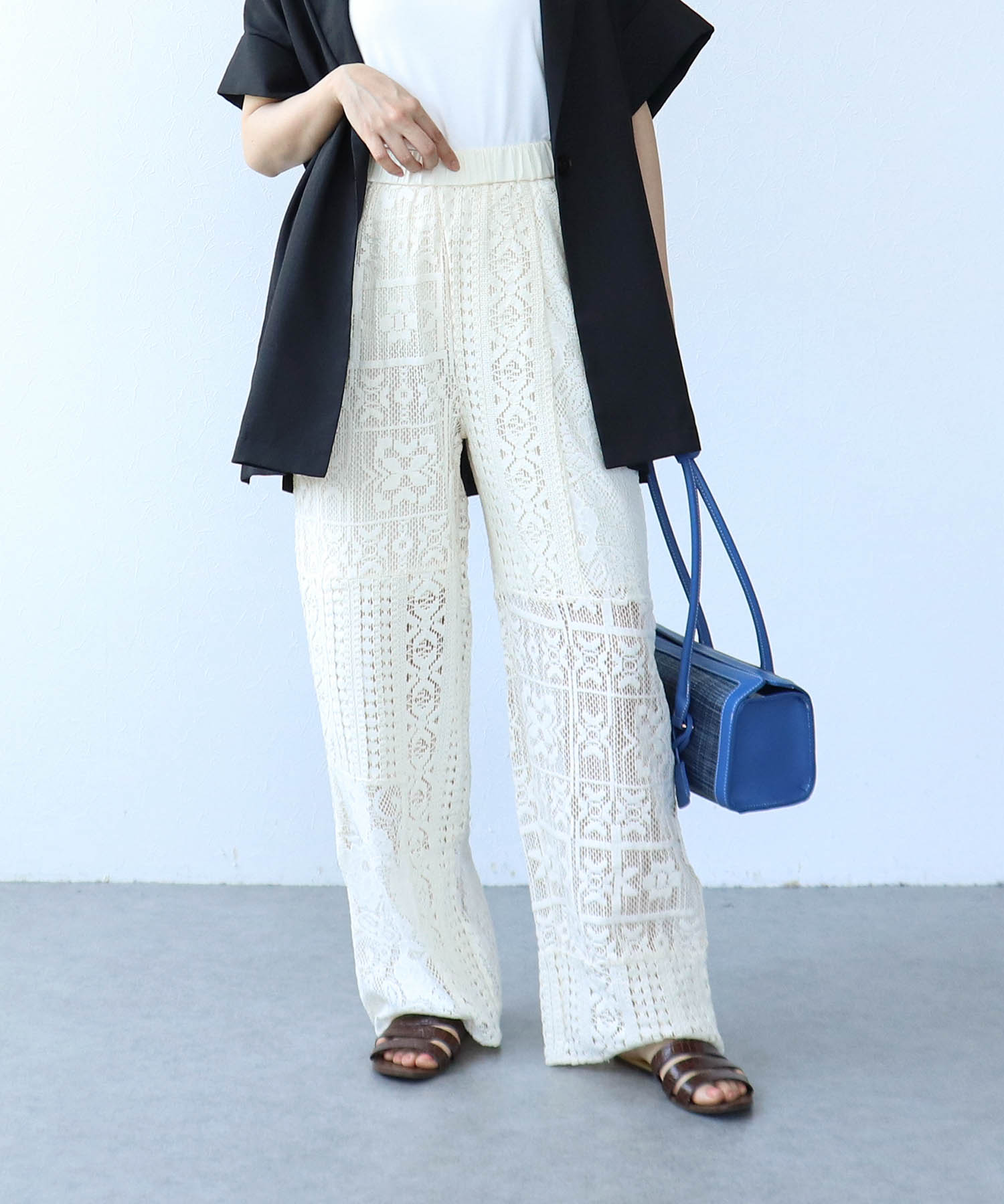パッチワークレースパンツ