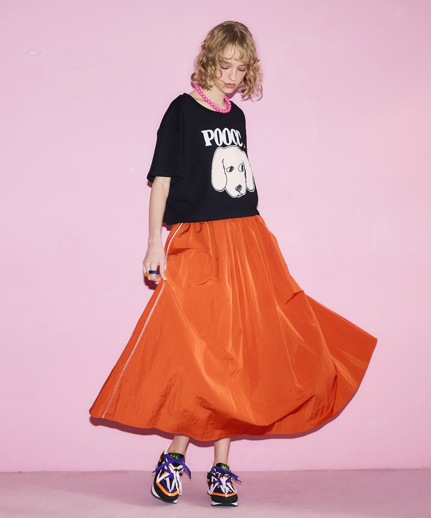 カラーフレアスカート