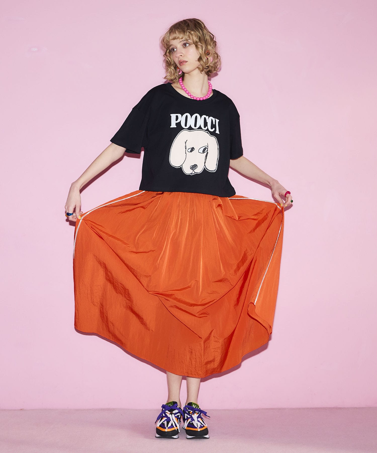 カラーフレアスカート