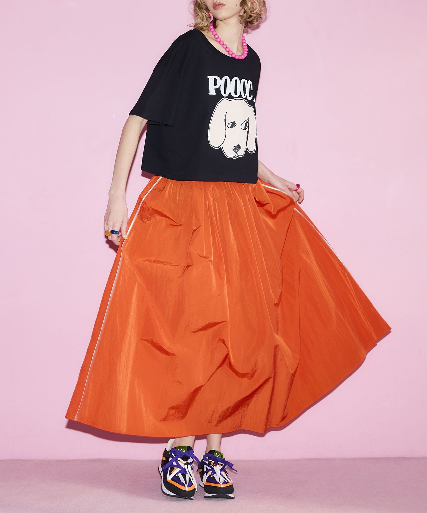 カラーフレアスカート