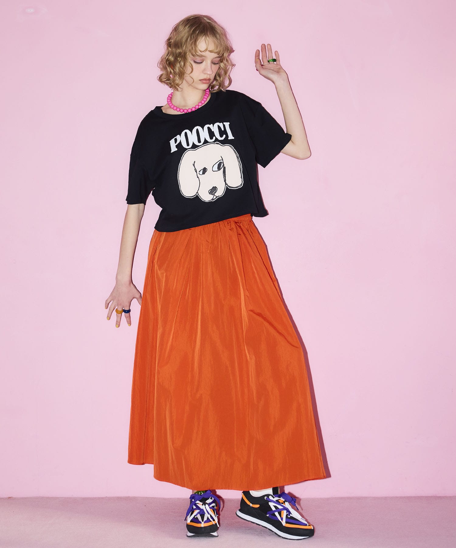 カラーフレアスカート