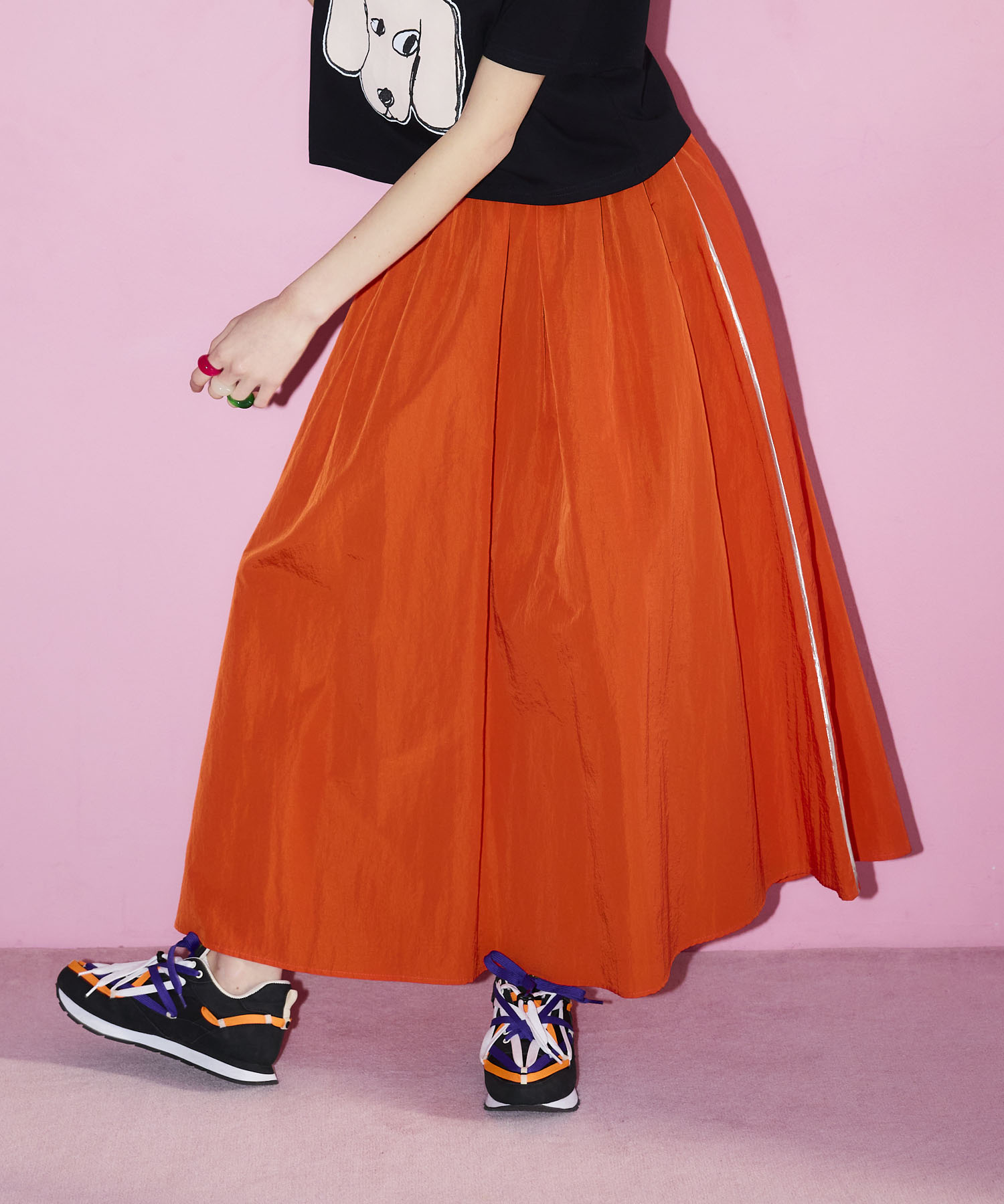 カラーフレアスカート