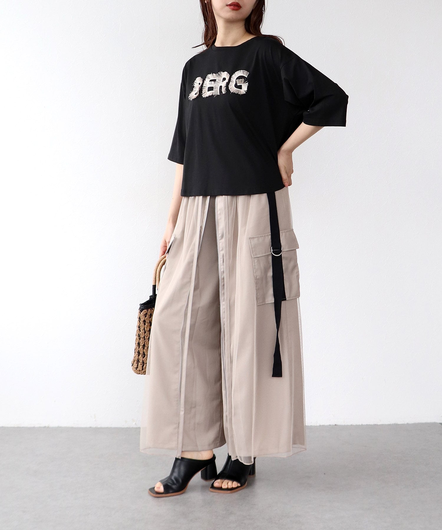 チュールワーク２フェイスパンツ