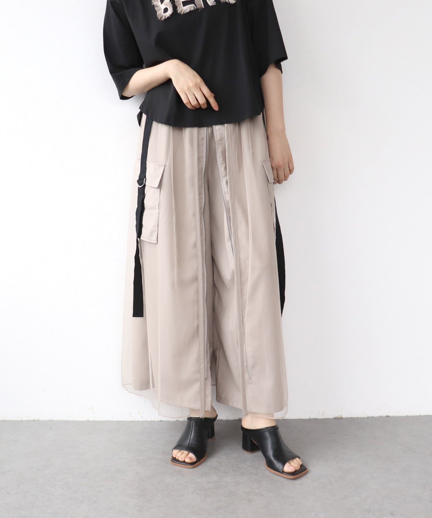 チュールワーク２フェイスパンツ