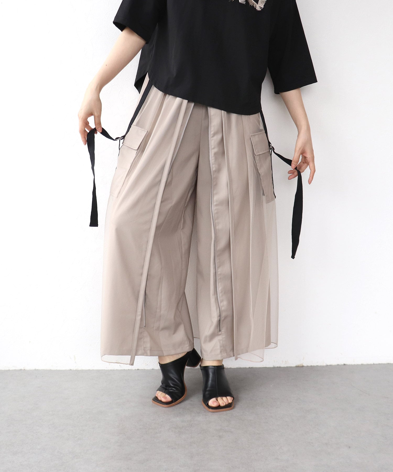 チュールワーク２フェイスパンツ