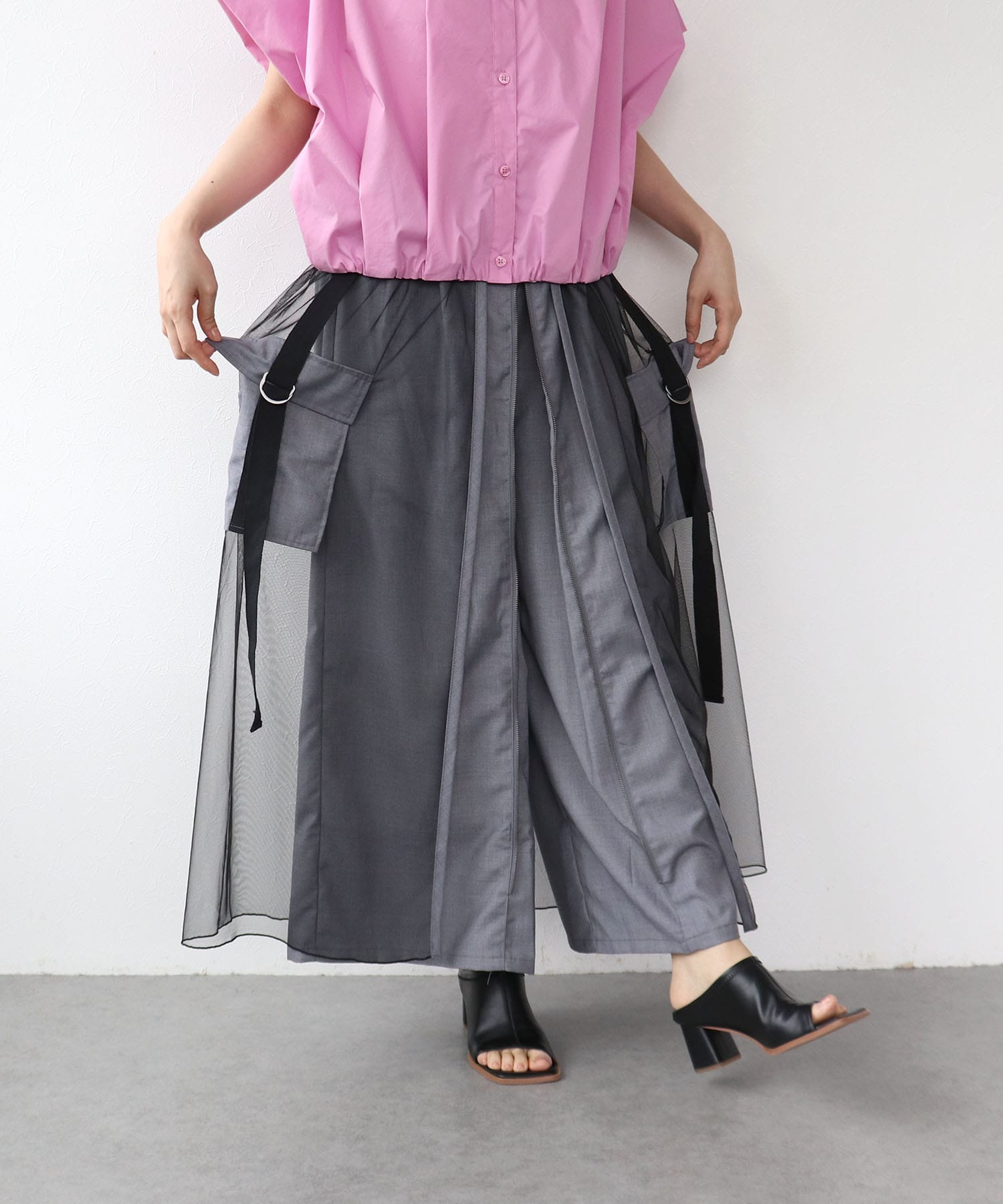 チュールワーク２フェイスパンツ