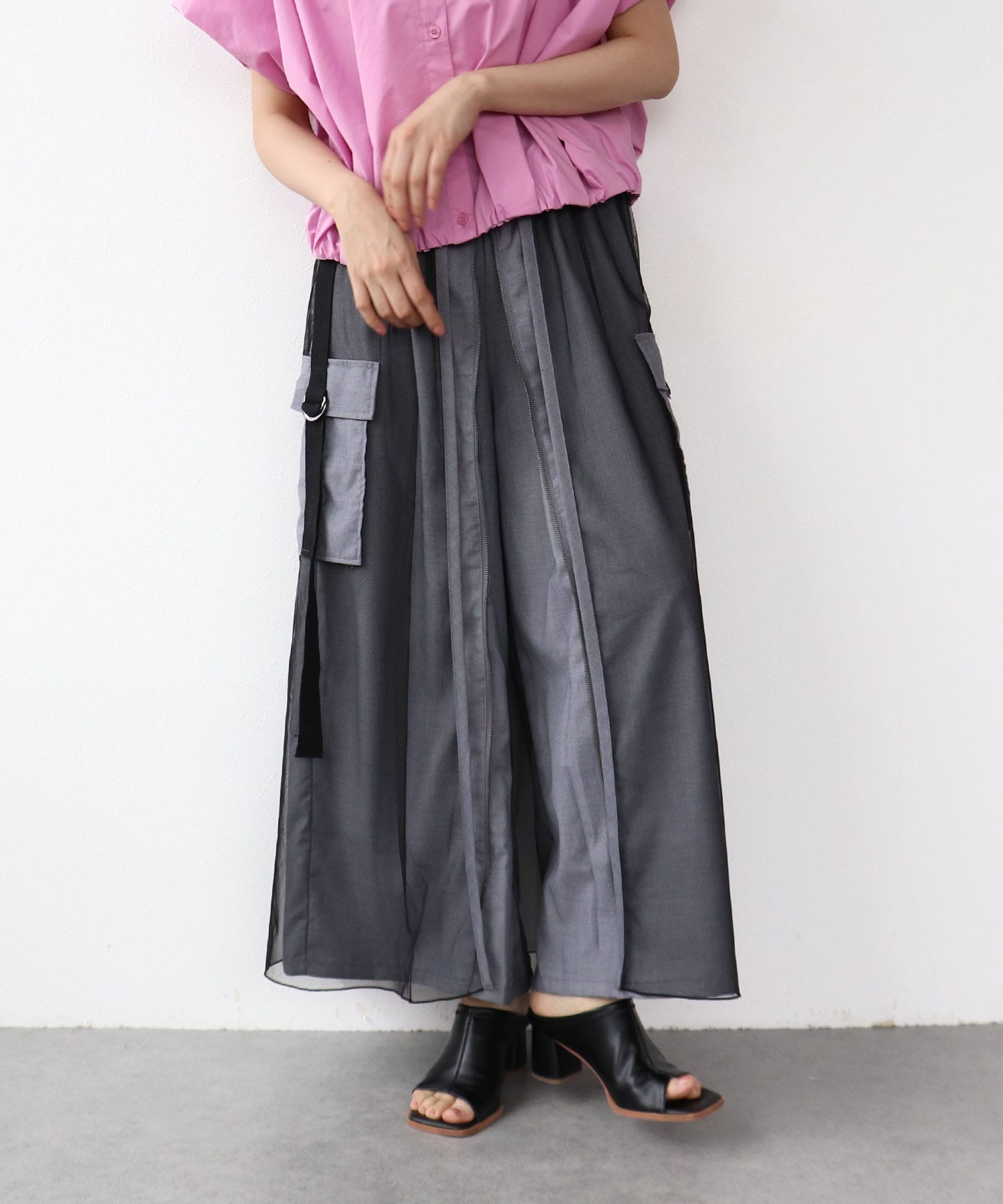 チュールワーク２フェイスパンツ