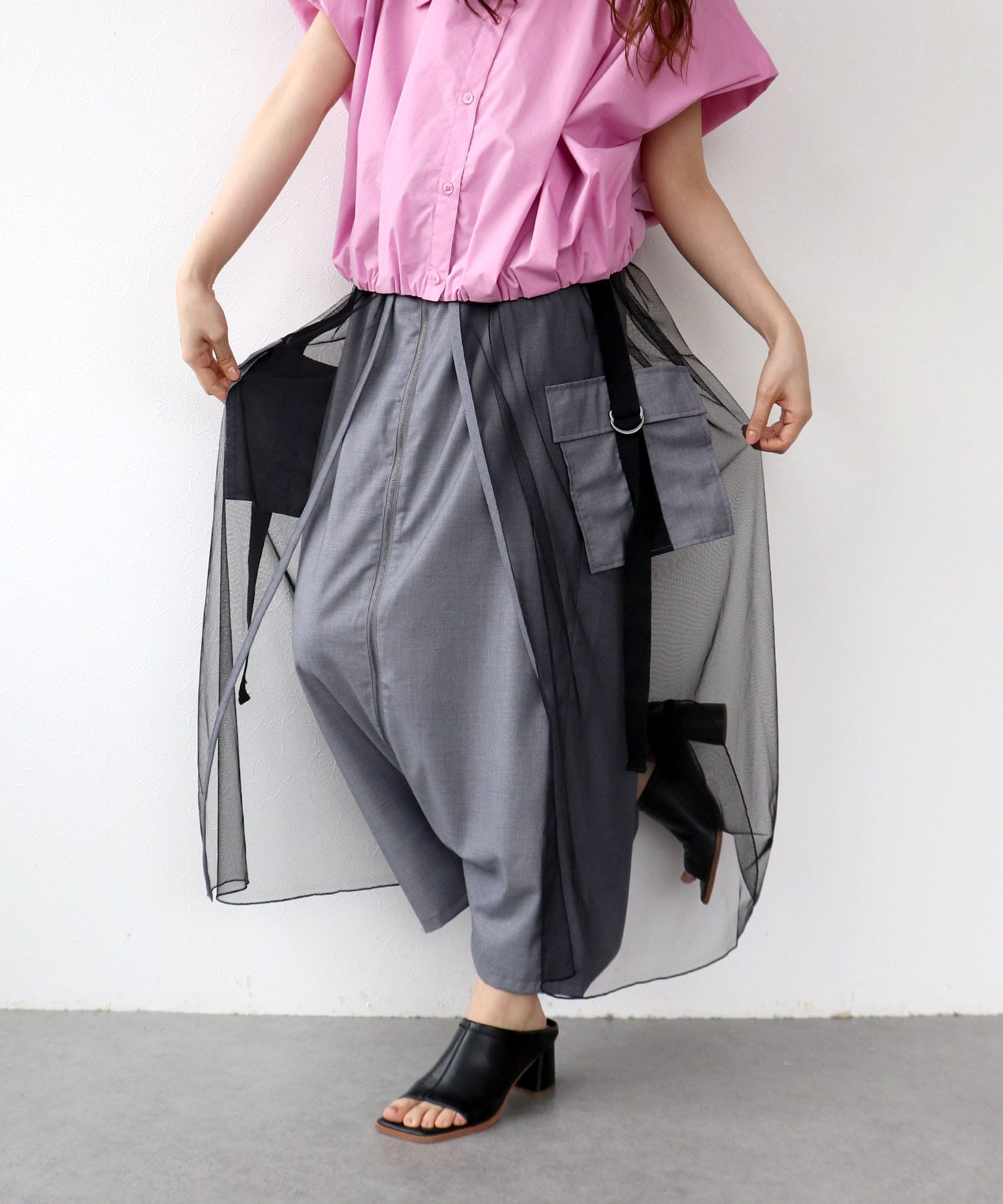 チュールワーク２フェイスパンツ