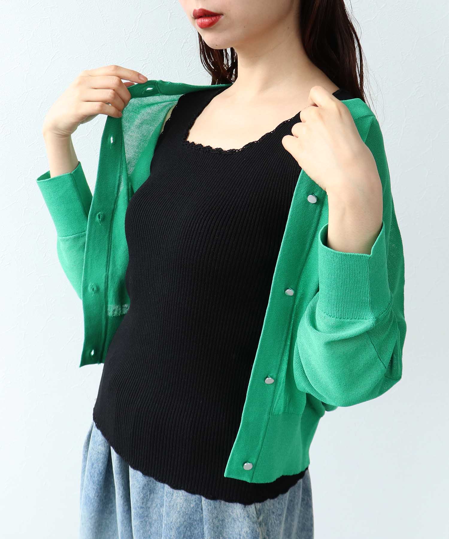 かぎ針ヘムリブタンクトップ