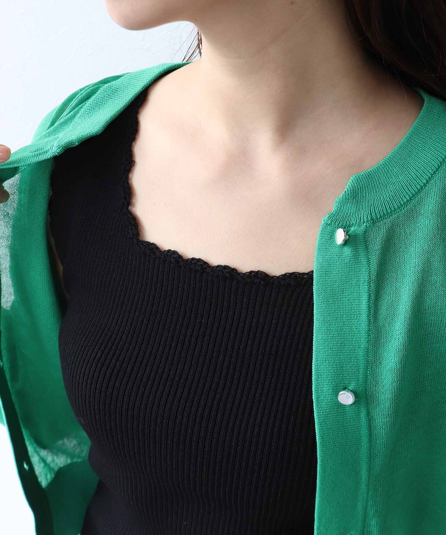 かぎ針ヘムリブタンクトップ