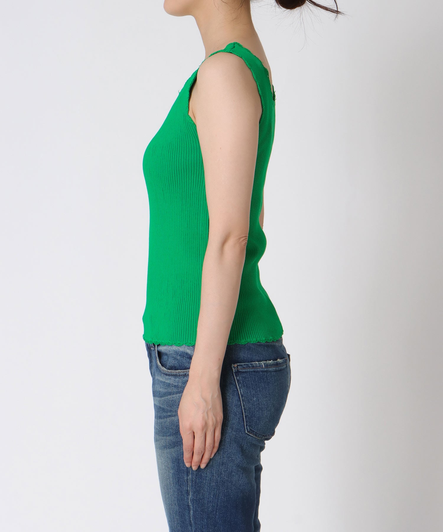 かぎ針ヘムリブタンクトップ