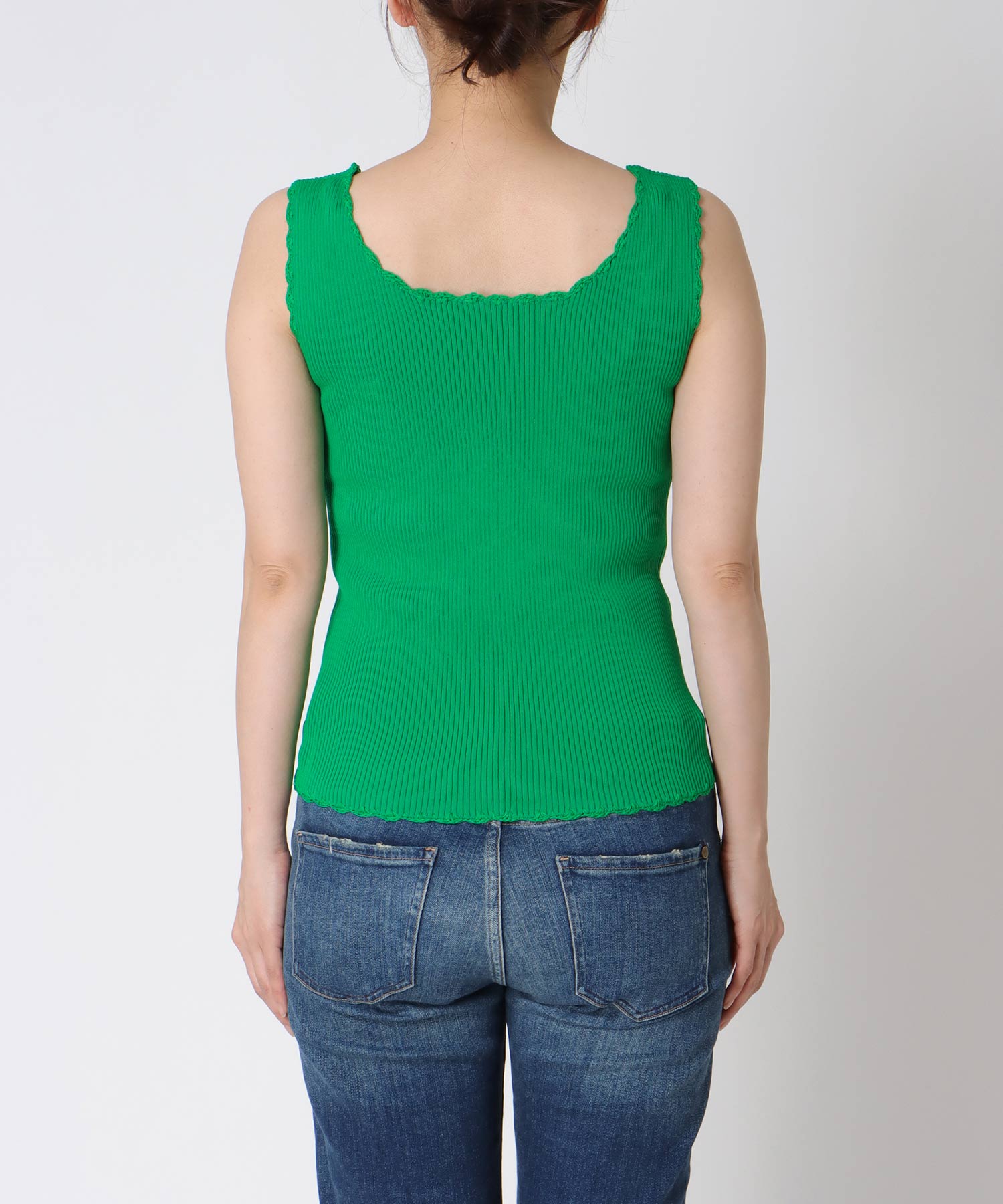 かぎ針ヘムリブタンクトップ