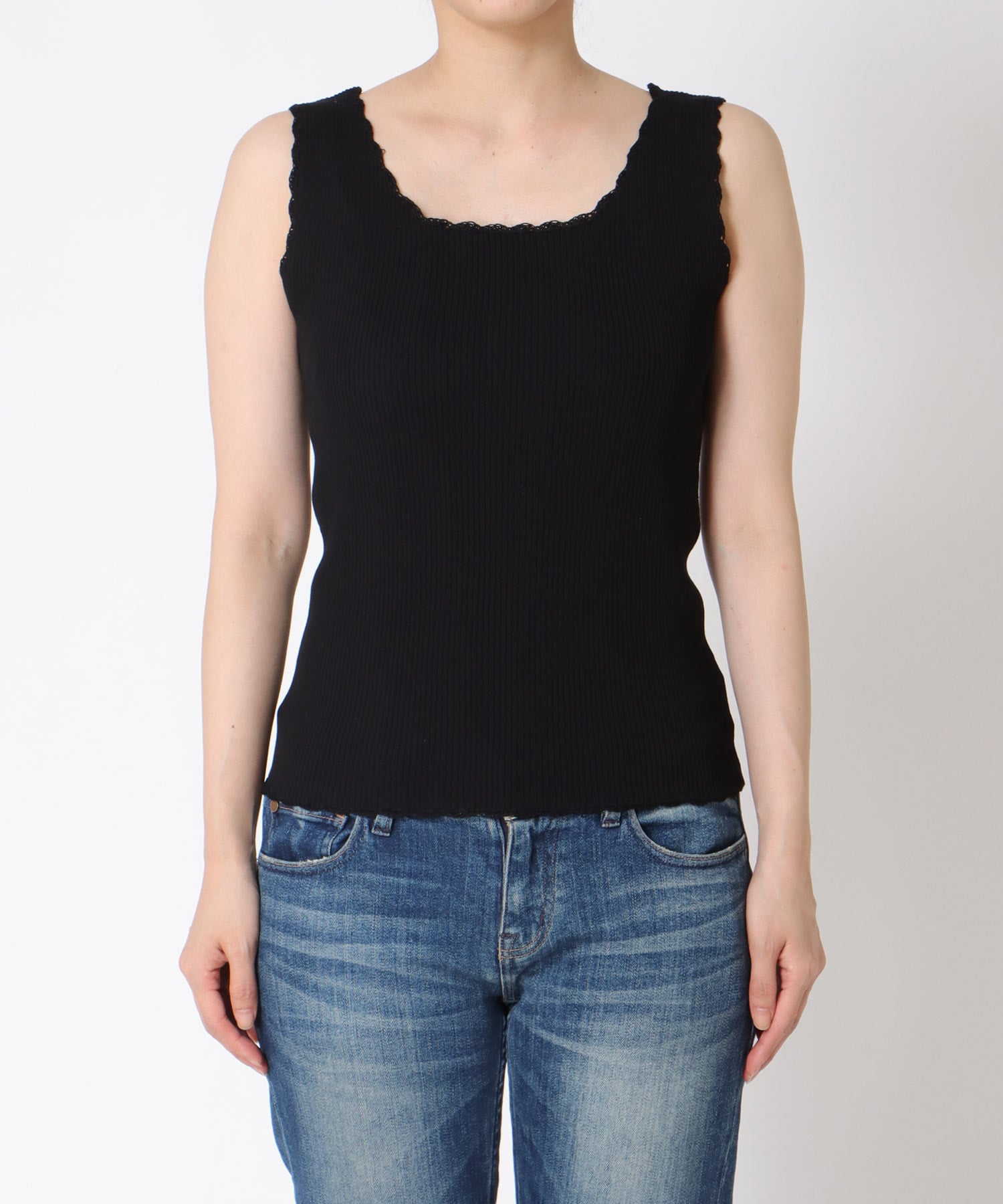 かぎ針ヘムリブタンクトップ