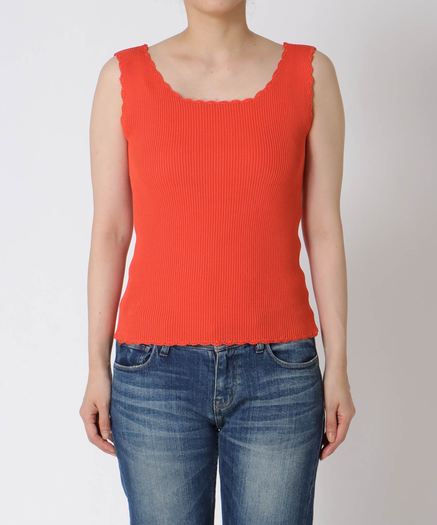 かぎ針ヘムリブタンクトップ