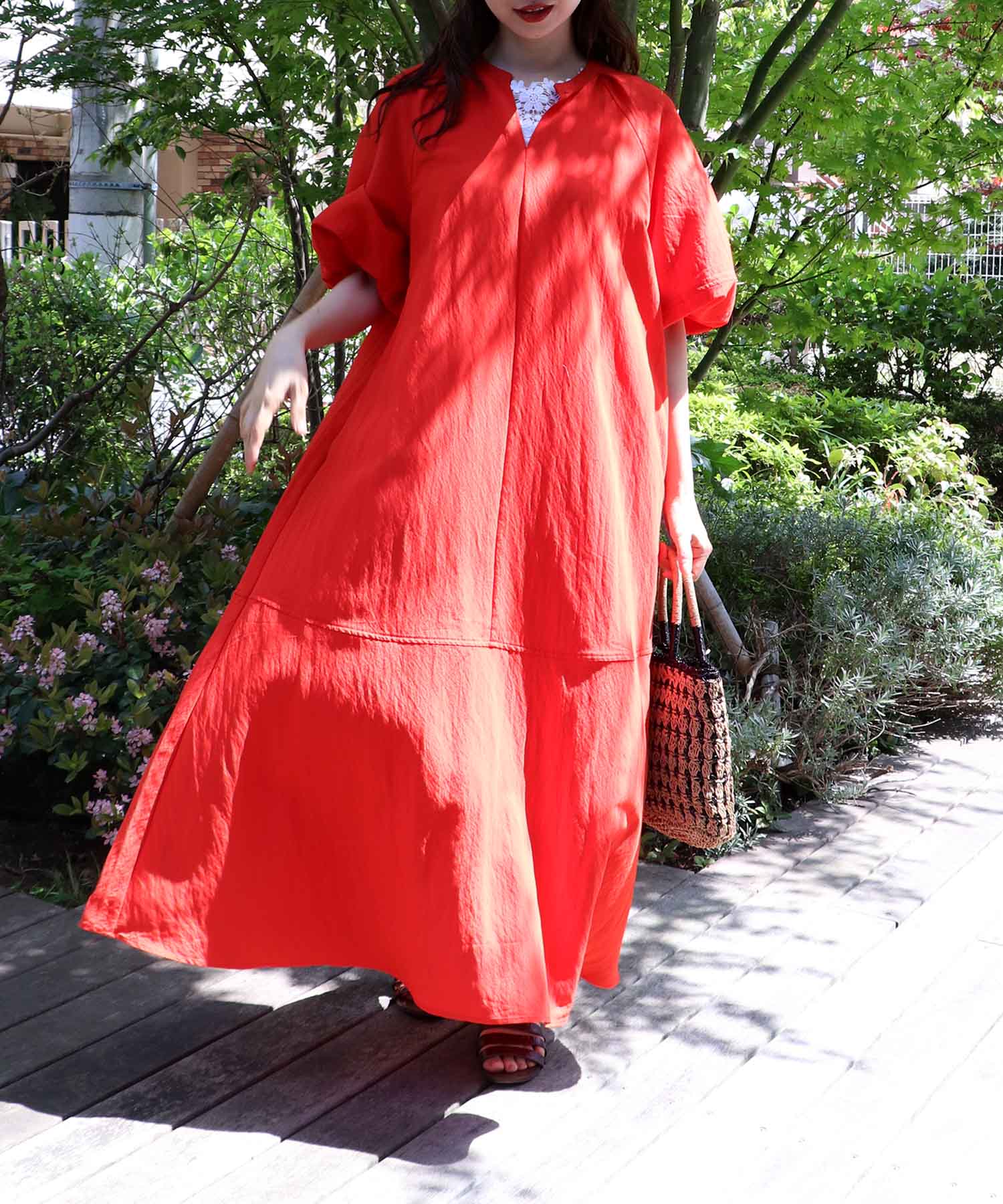 袖ボリュームワンピース