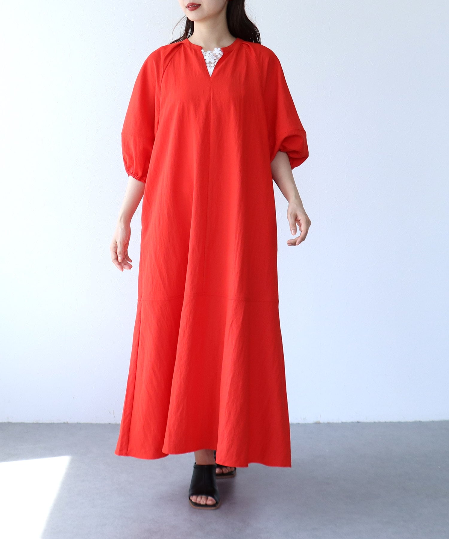 袖ボリュームワンピース