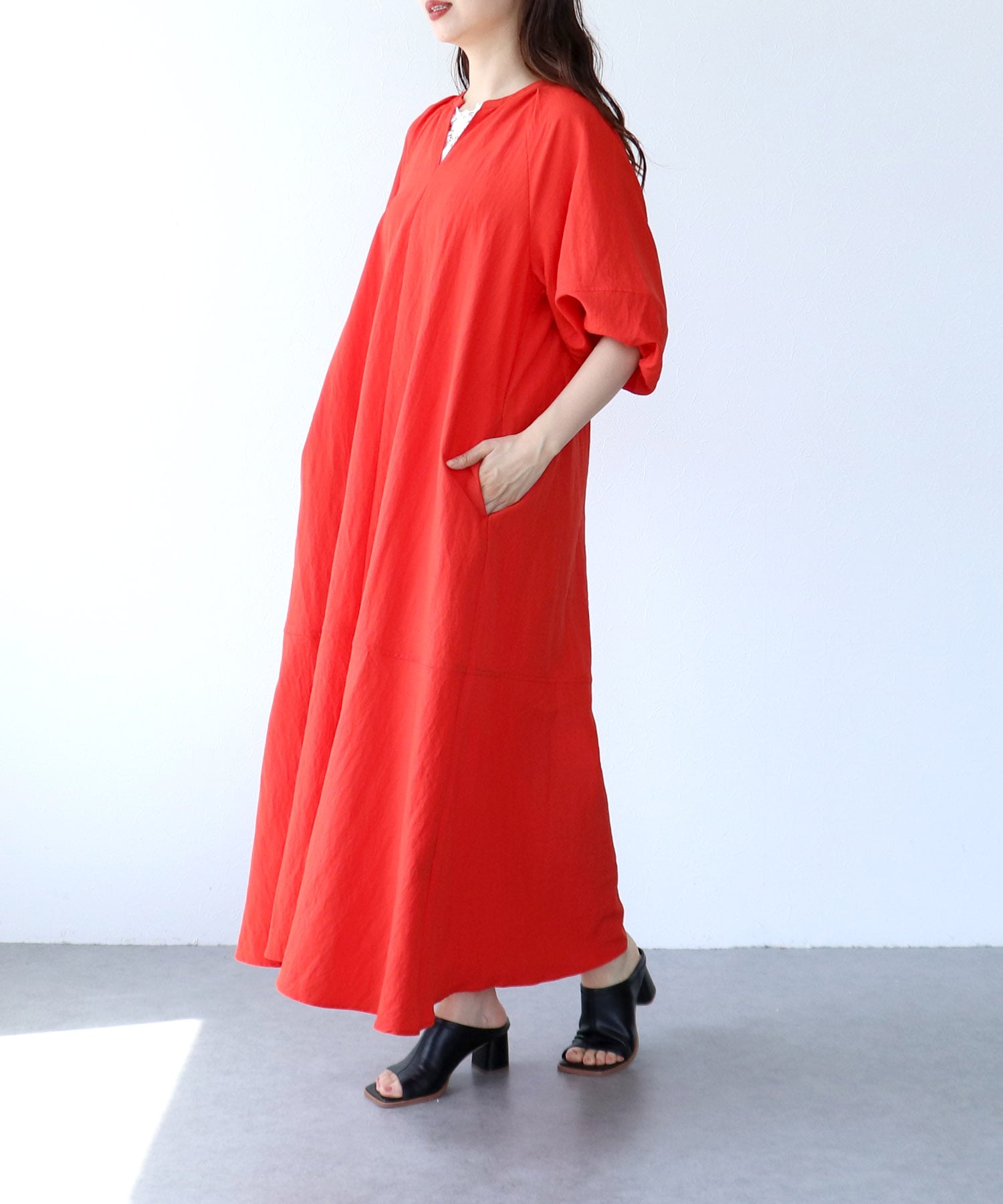 袖ボリュームワンピース