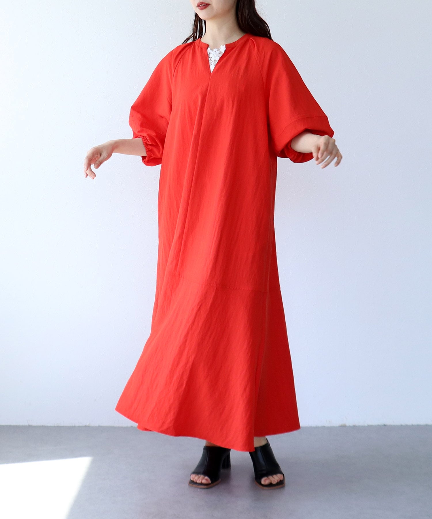 袖ボリュームワンピース