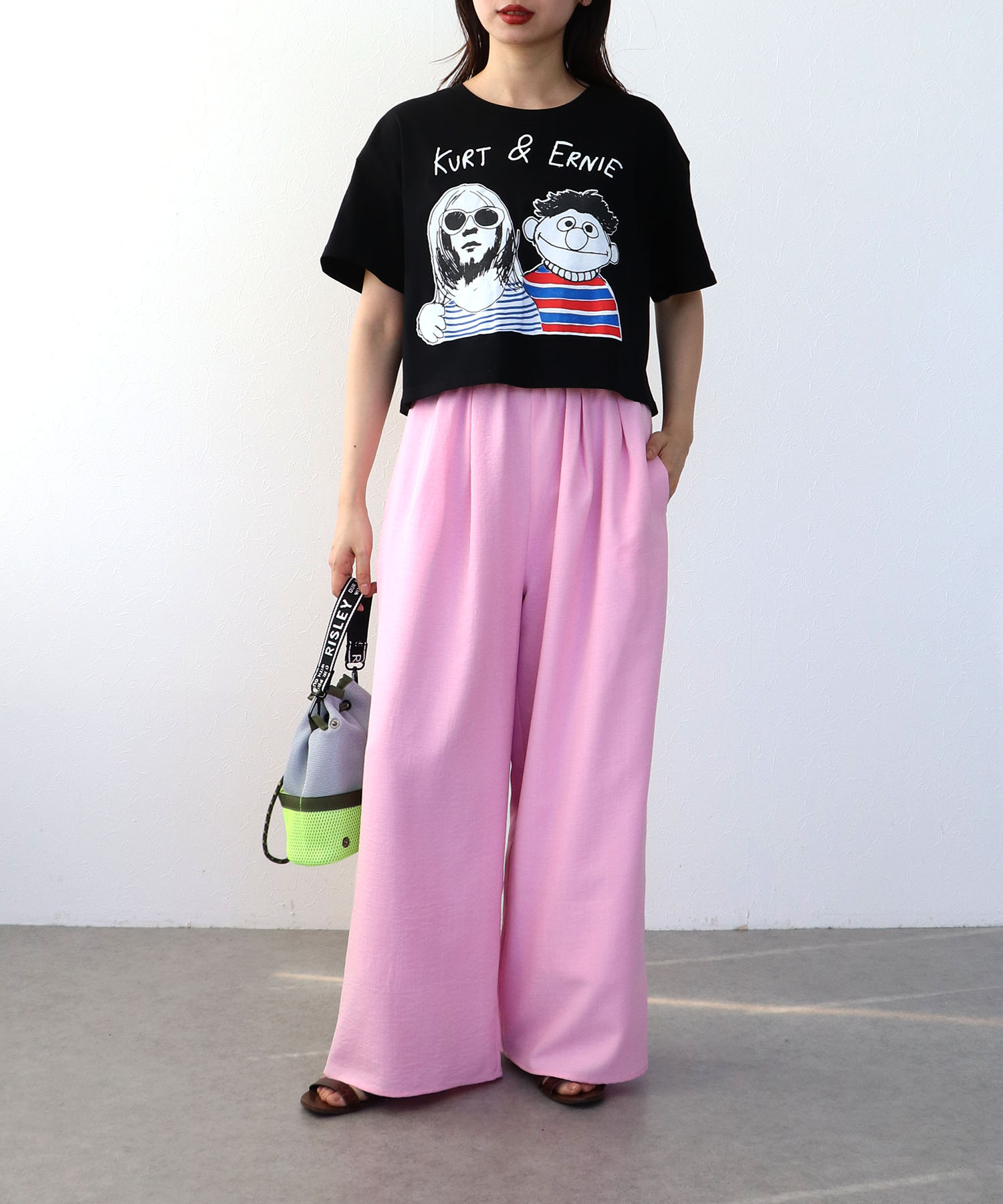 〔お家で試着〕リネンライクカラーパンツ (別注)