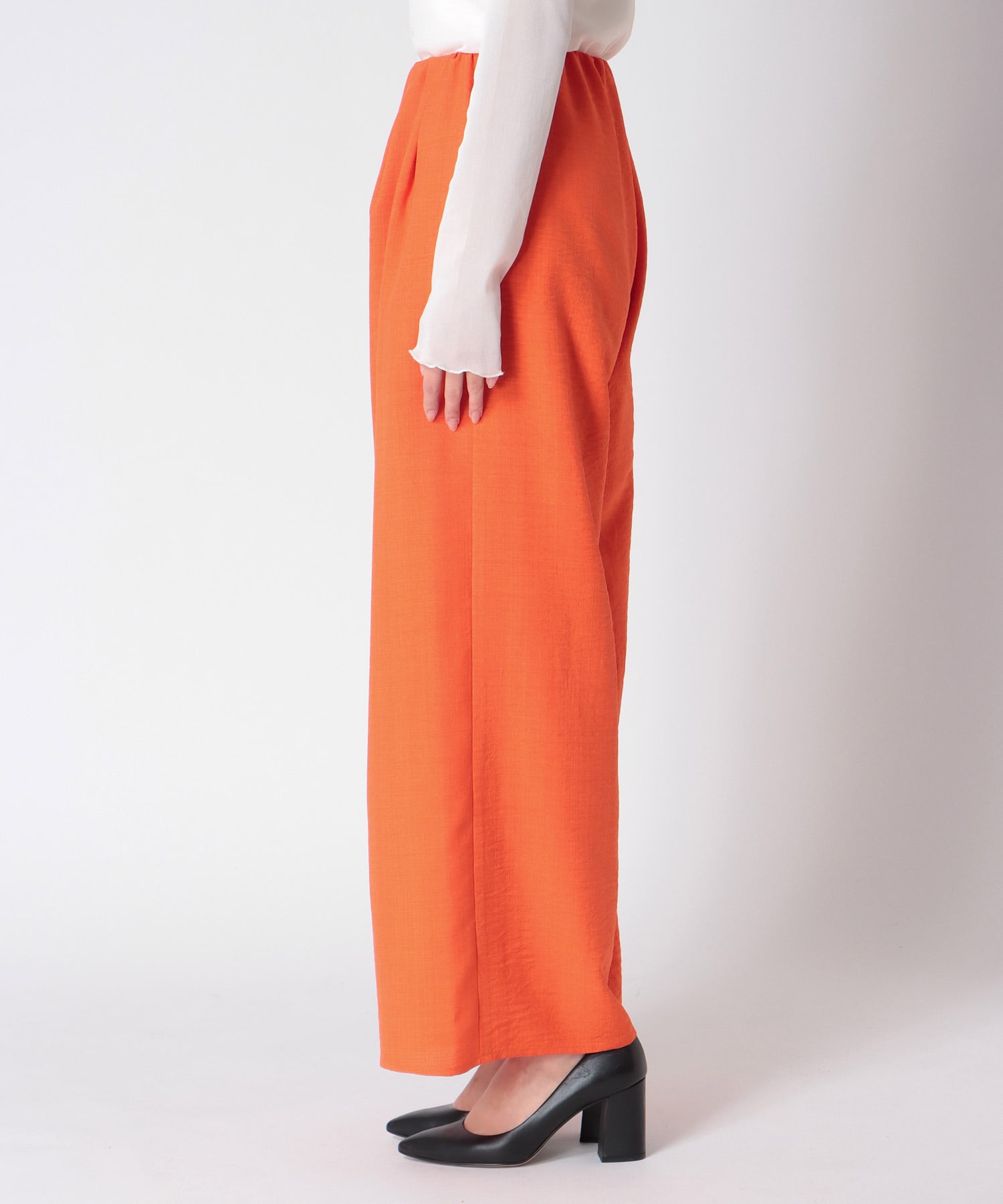 〔お家で試着〕リネンライクカラーパンツ (別注)