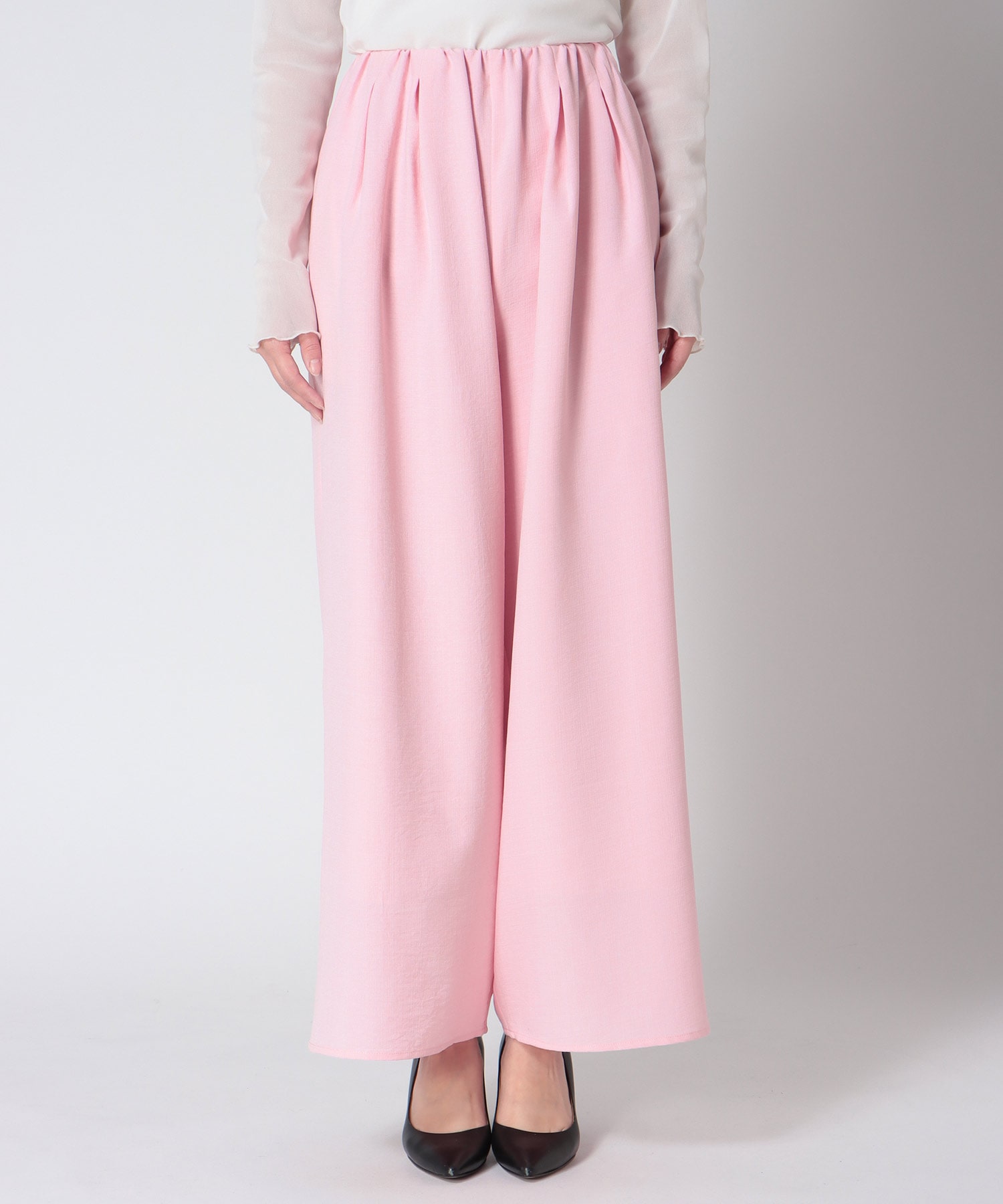 〔お家で試着〕リネンライクカラーパンツ (別注)