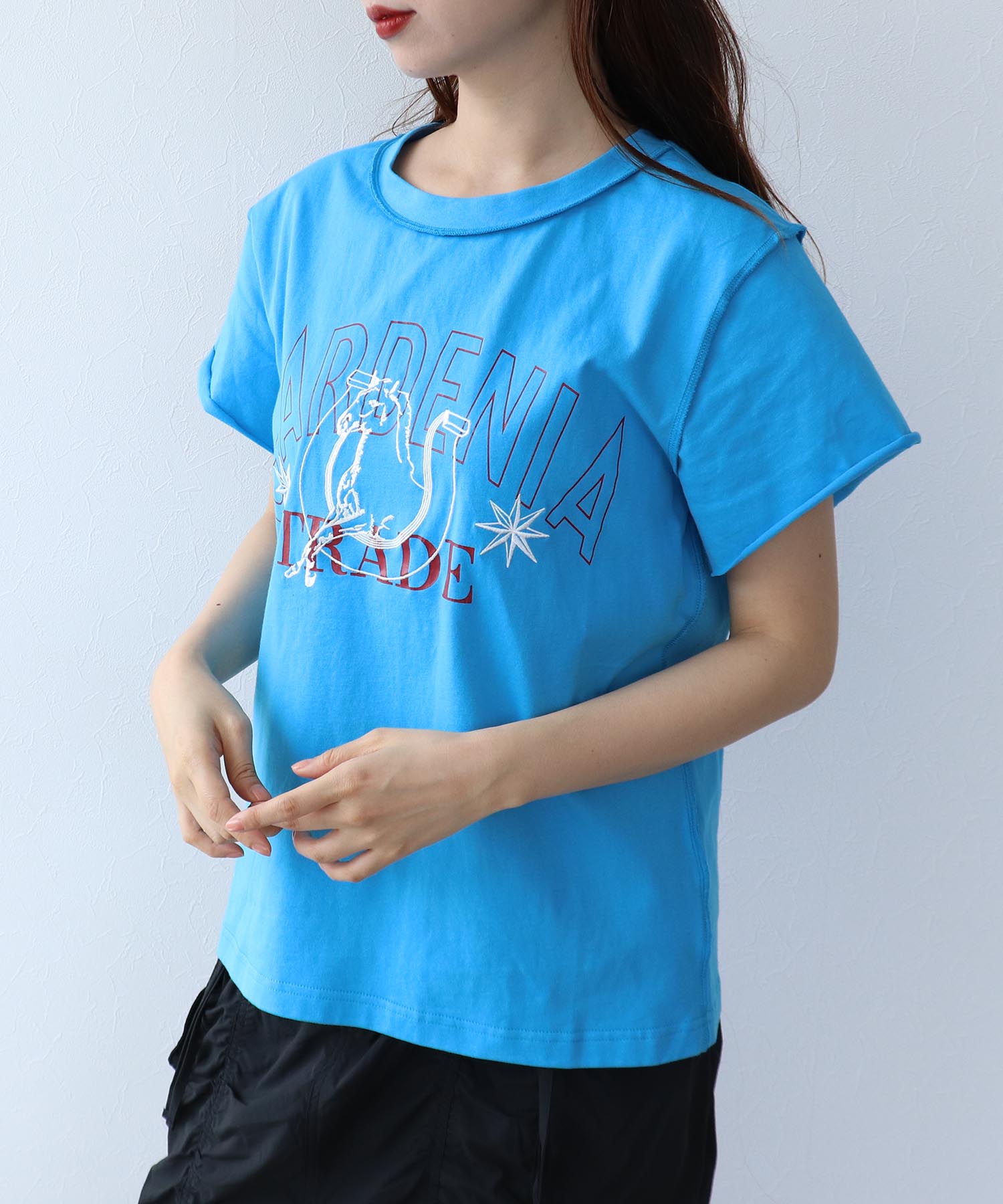 アニマル刺繍プリントＴシャツ